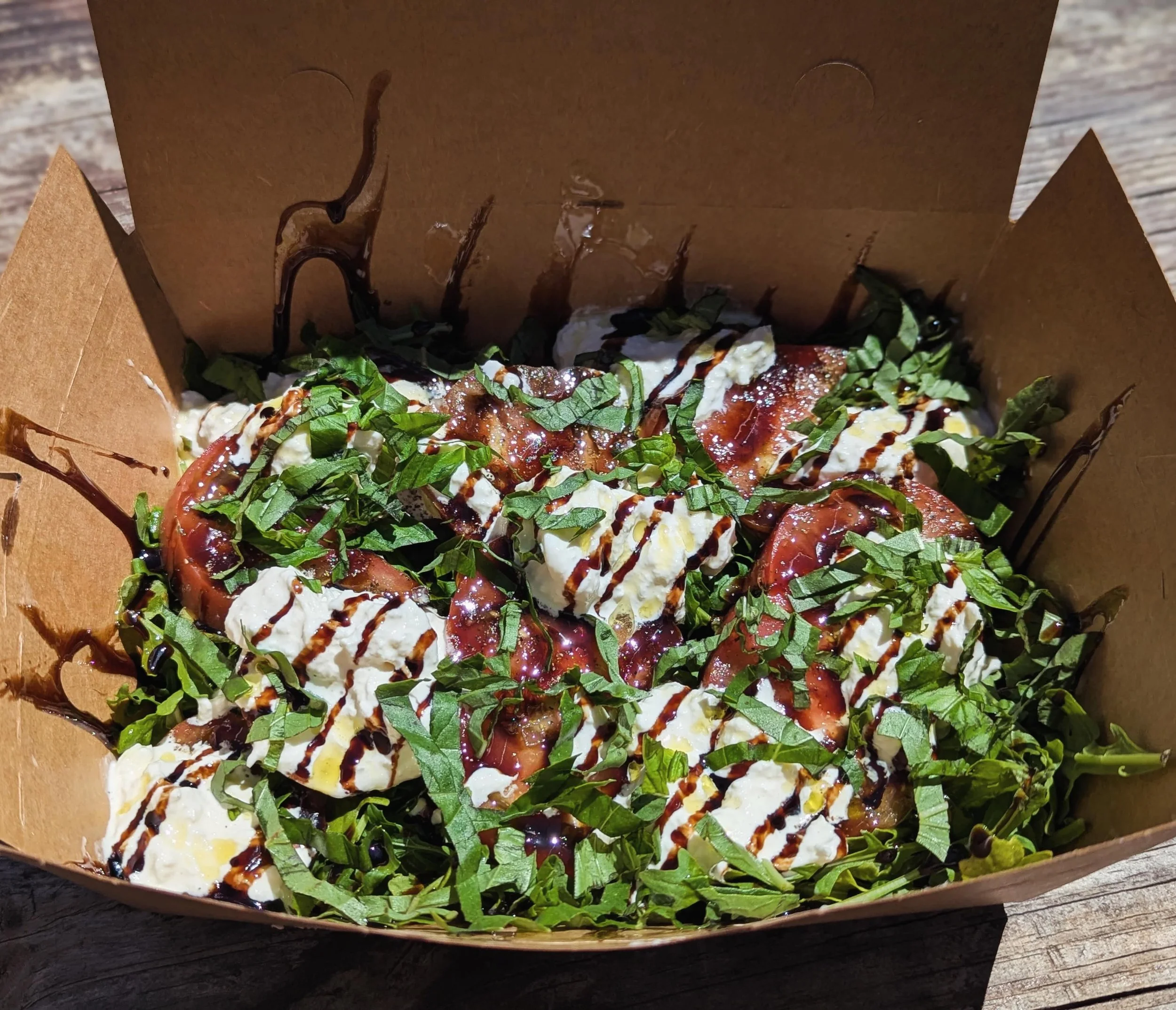 You know what goes perfectly with these hot "spring" days? Our delicious new 🍅 Caprese Salad 🍅! It's the perfect mix of refreshing, crisp, and delicious! We hope to see you out there this weekend! 🍕 🦴 
&bull;
&bull;
&bull;
&bull;
&bull;