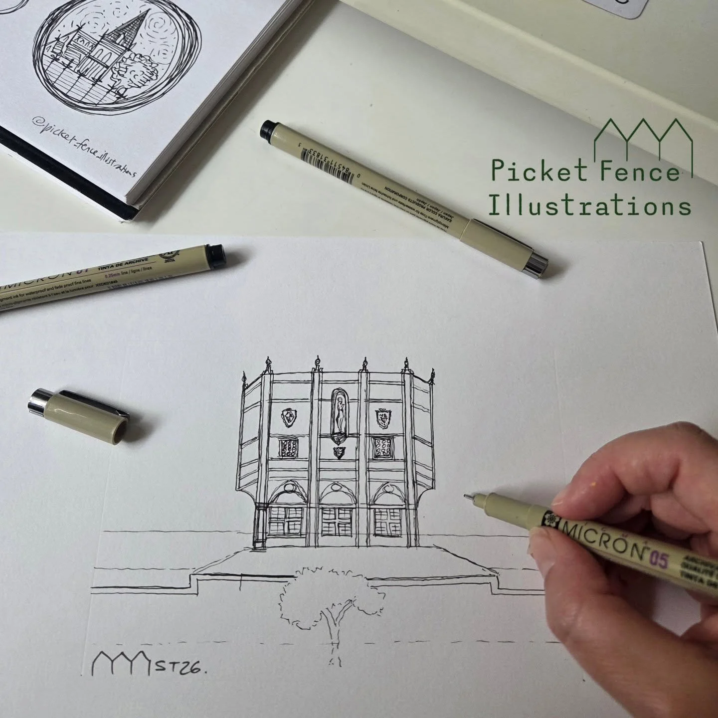 🎬 Did you know Summer Hill used to have a Theatre? Wasn't this a remarkable building!?**

🖊 This original Hand-drawn illustration will be on display &amp; available at my Solo exhibition starting next week!! @picket_fence_illustrations

COMING TO S