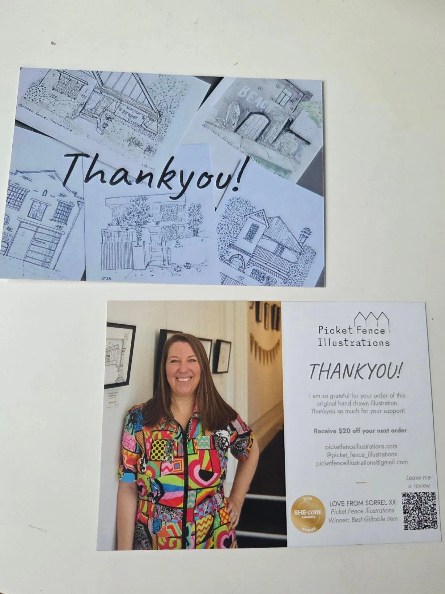 💝 I made thankyou cards🥳🙌
@picket_fence_illustrations 
@vistaprintaustralia 

🥳 I'm turning 3 next month!
@picket_fence_illustrations
💝 Thankyou for supporting my biz 🙌
🏡 I 💖 Drawing your special places ✨️
🏅BEST GIFTABLE HOME PRODUCT 💝
@she