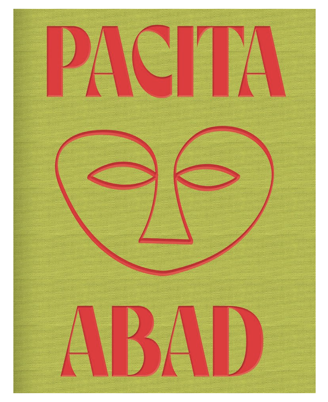 Book cover with the title 'Pasta Bad' in red text, featuring a heart-shaped face outline with minimalist eyes and nose on a green background.