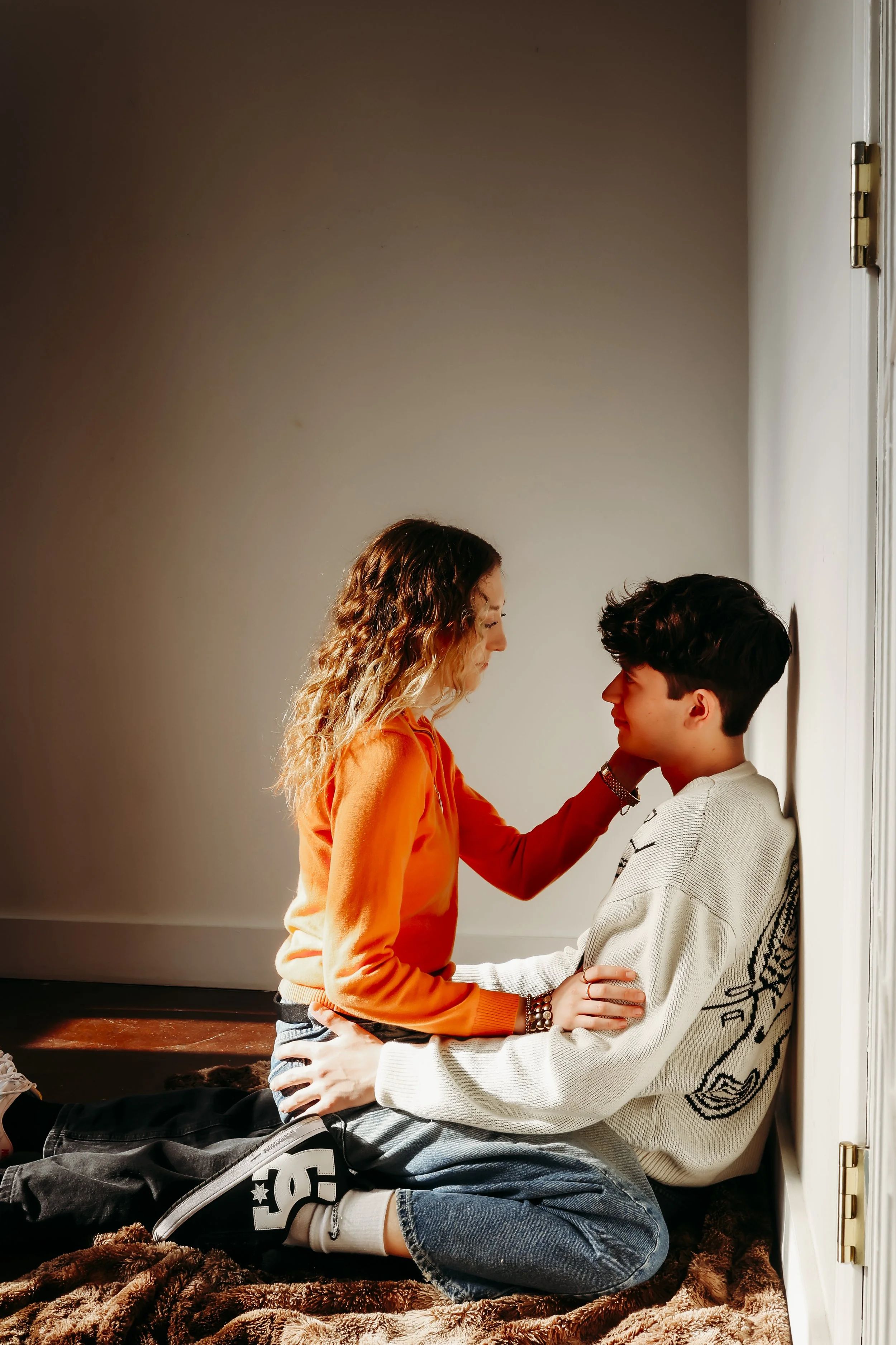 College sweethearts couples boudoir photoshoot in indianapois studio