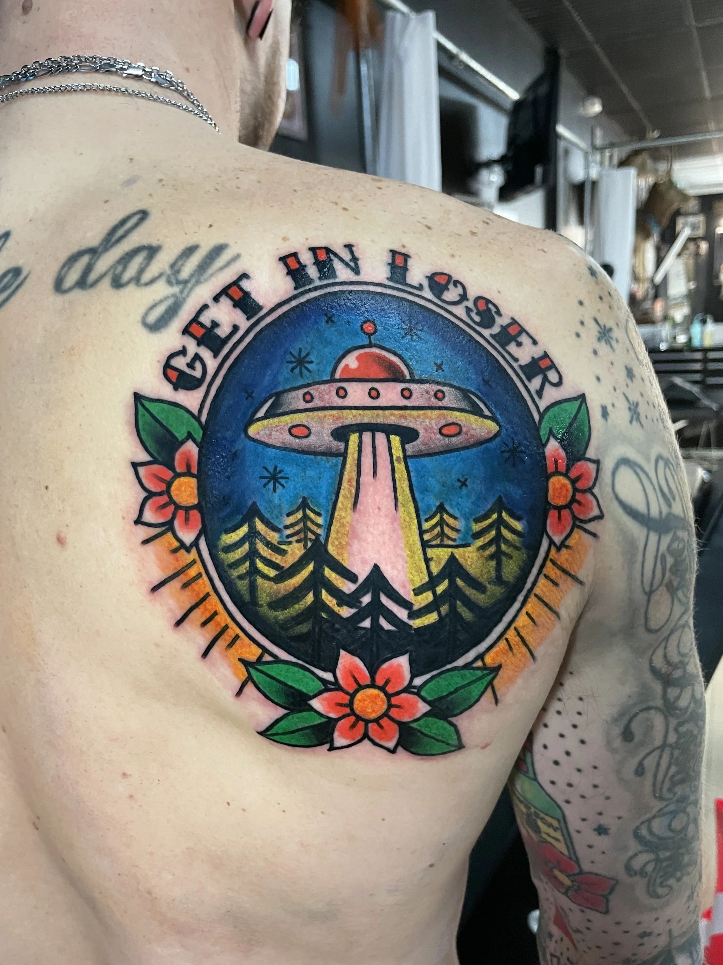 ufo get in loser tattoo