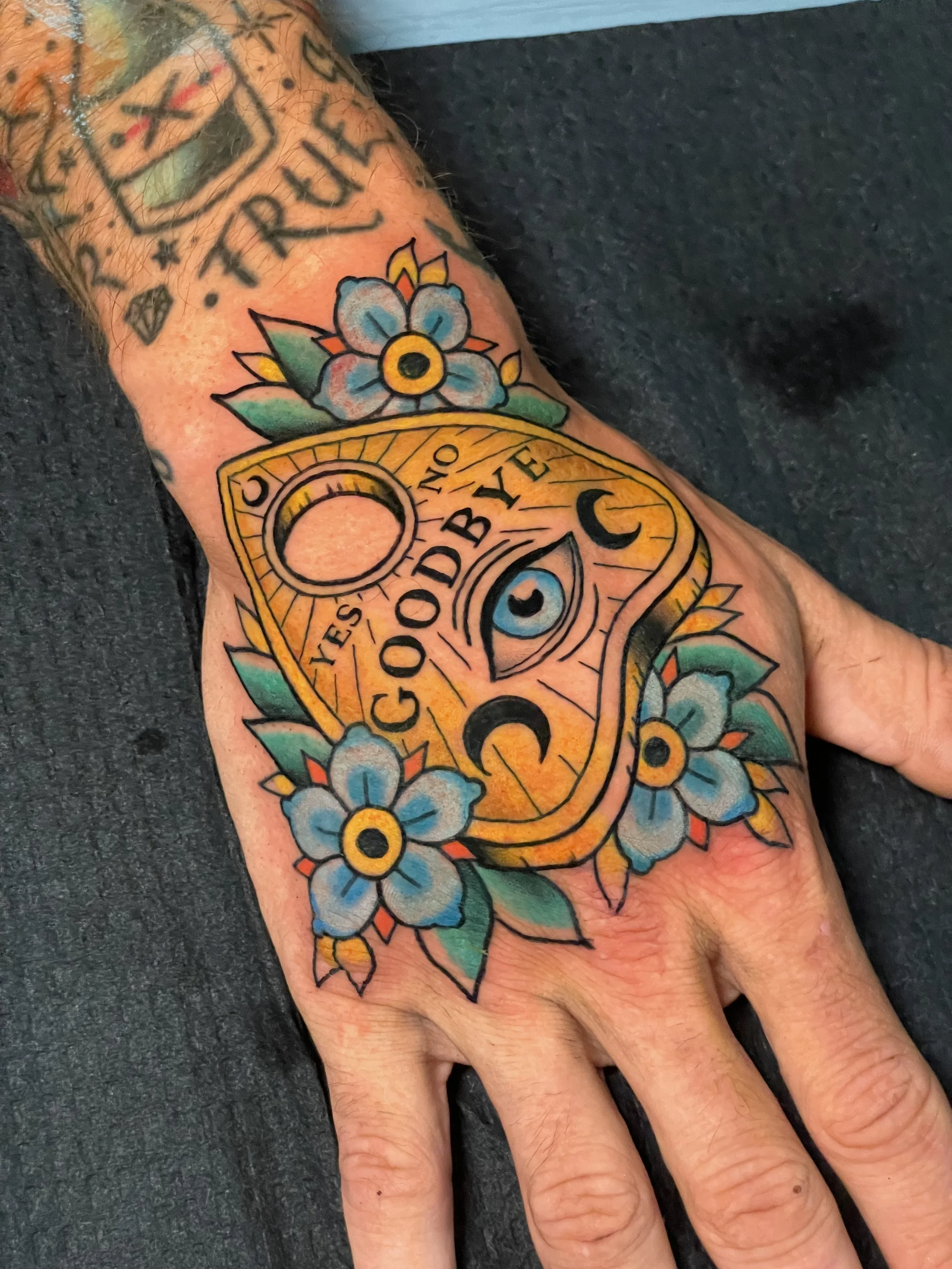 planchette tattoo goodbye