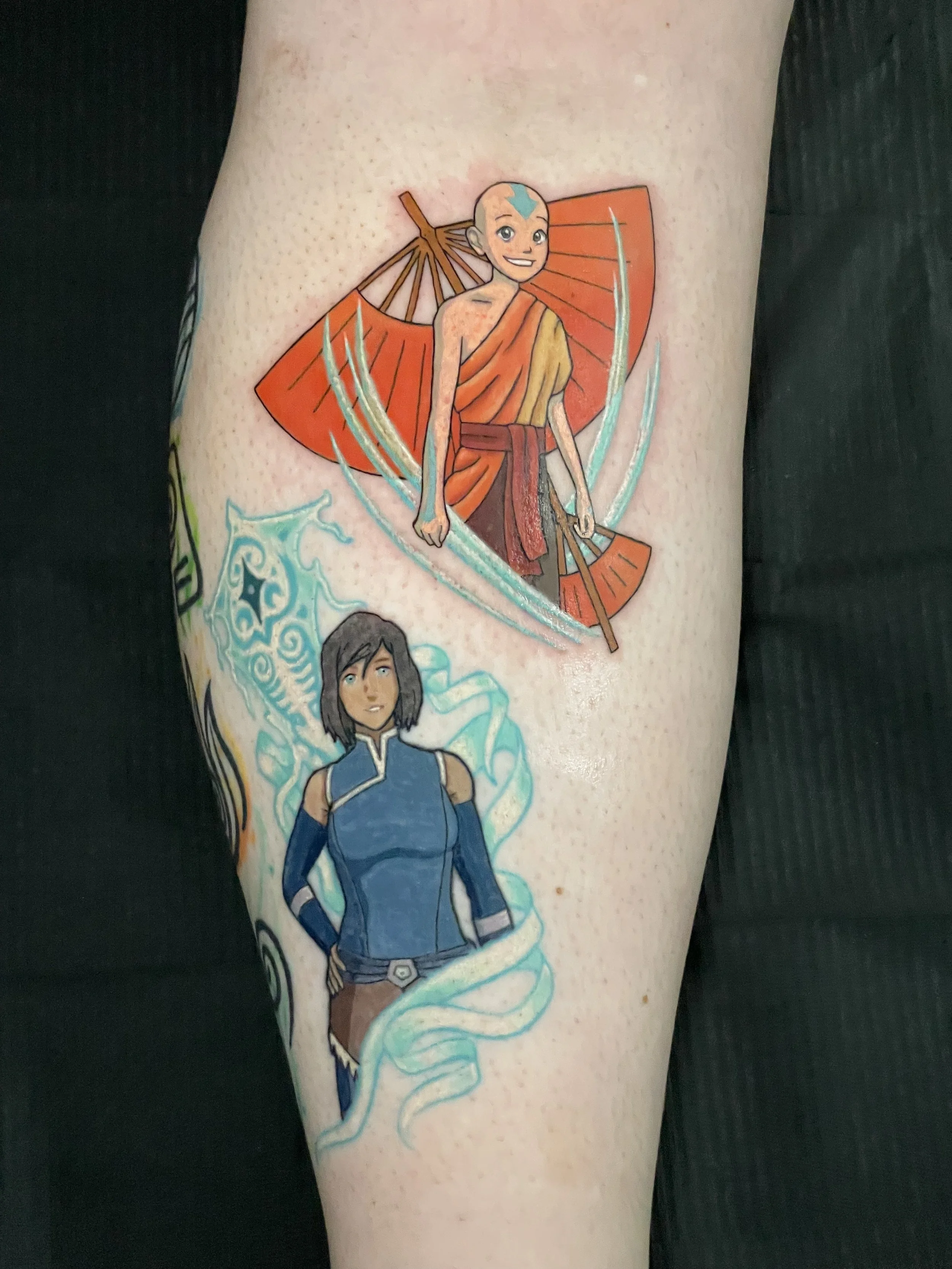 avatar the last Airbender and legend of korra tattoo aang and korra glider, raava