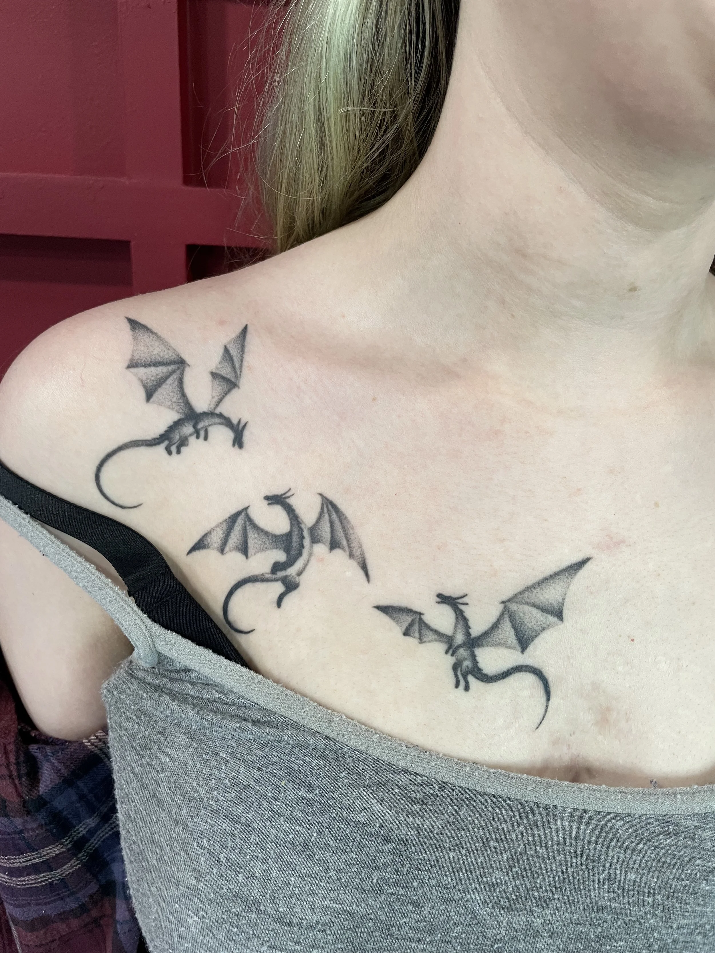 dragons tattoo small fine line dragons