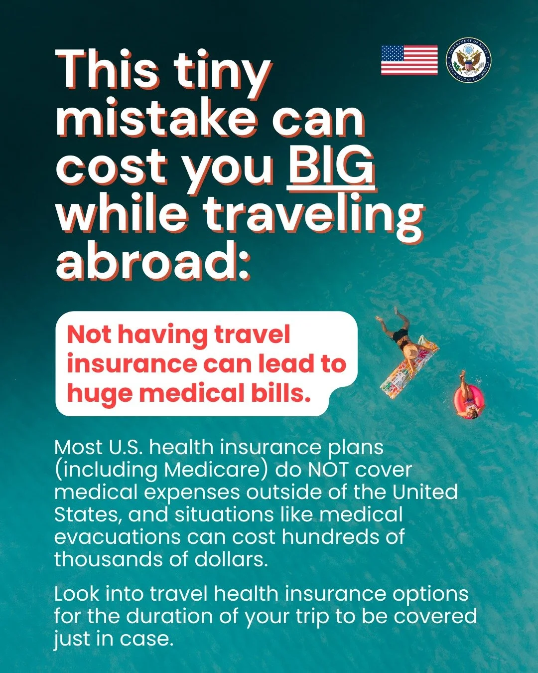 🌎✈️ Travel Tip: Don&rsquo;t leave home without travel insurance!

Did you know most U.S. health plans, even Medicare, don&rsquo;t cover medical expenses outside the country? And if you need a medical evacuation? That can cost hundreds of thousands o
