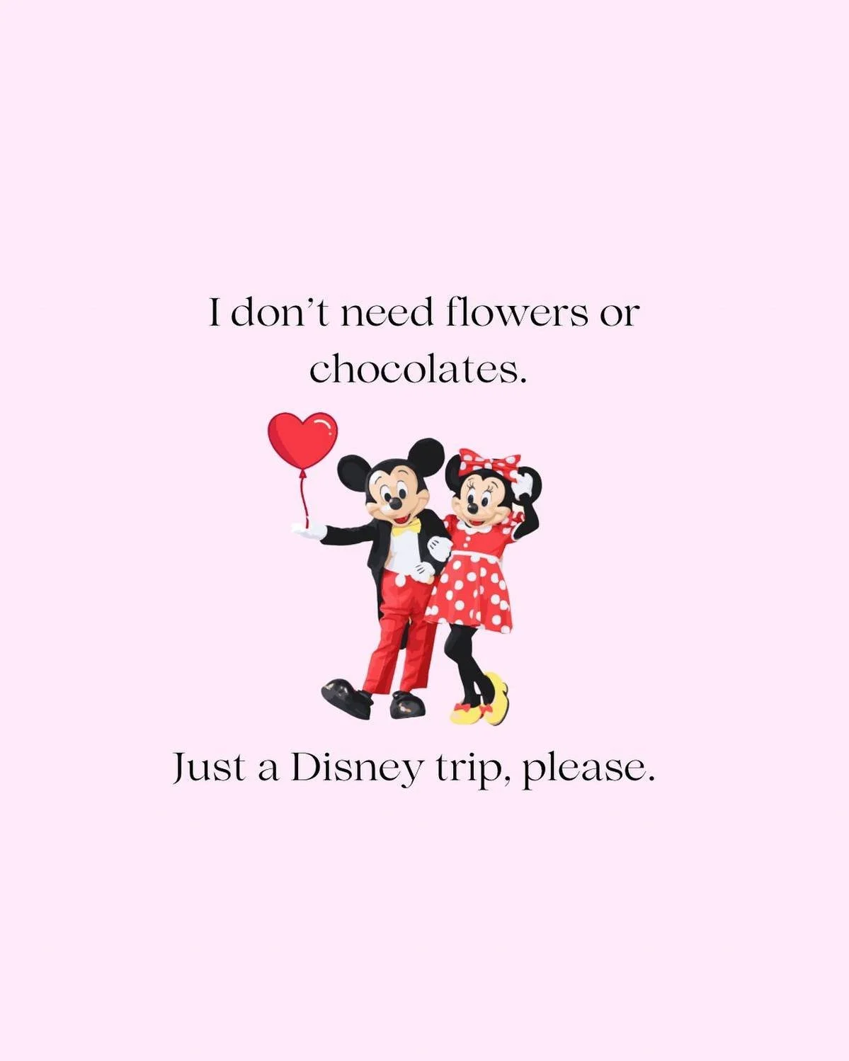 💕 Happy Valentine&rsquo;s Day! 💕

Forget the roses. Skip the chocolates.
If it doesn&rsquo;t come with park tickets and a Lightning Lane, I don&rsquo;t want it. 

Here&rsquo;s to love that feels like fireworks over the castle and hugs that last lon