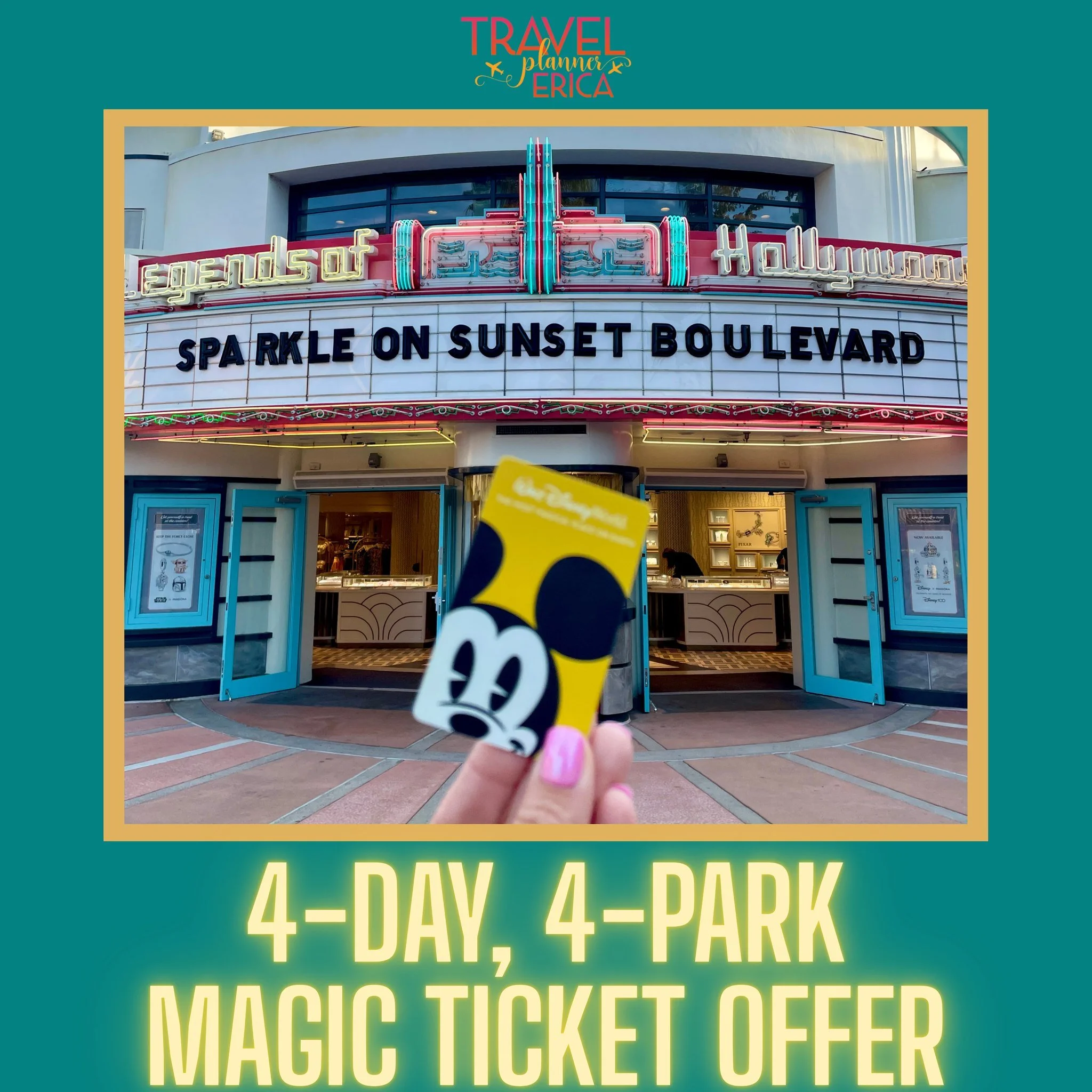 🎟️ Disney&rsquo;s 4-Park Ticket is back...and it&rsquo;s a really great deal!

Disney is bringing back the 4-Day, 4-Park Magic Ticket, and it&rsquo;s one of the best ways to experience all four parks at a great price.

With this special ticket, you&