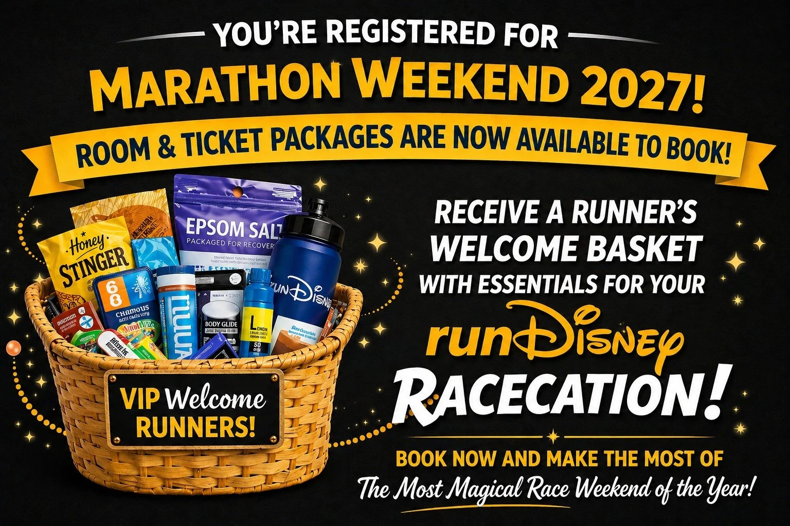 Now that we've all relaxed a bit from registration day, the real fun begins!

Marathon Weekend 2027 packages are officially available to book, which means it&rsquo;s time to start planning the full runDisney racecation experience.

When you book your