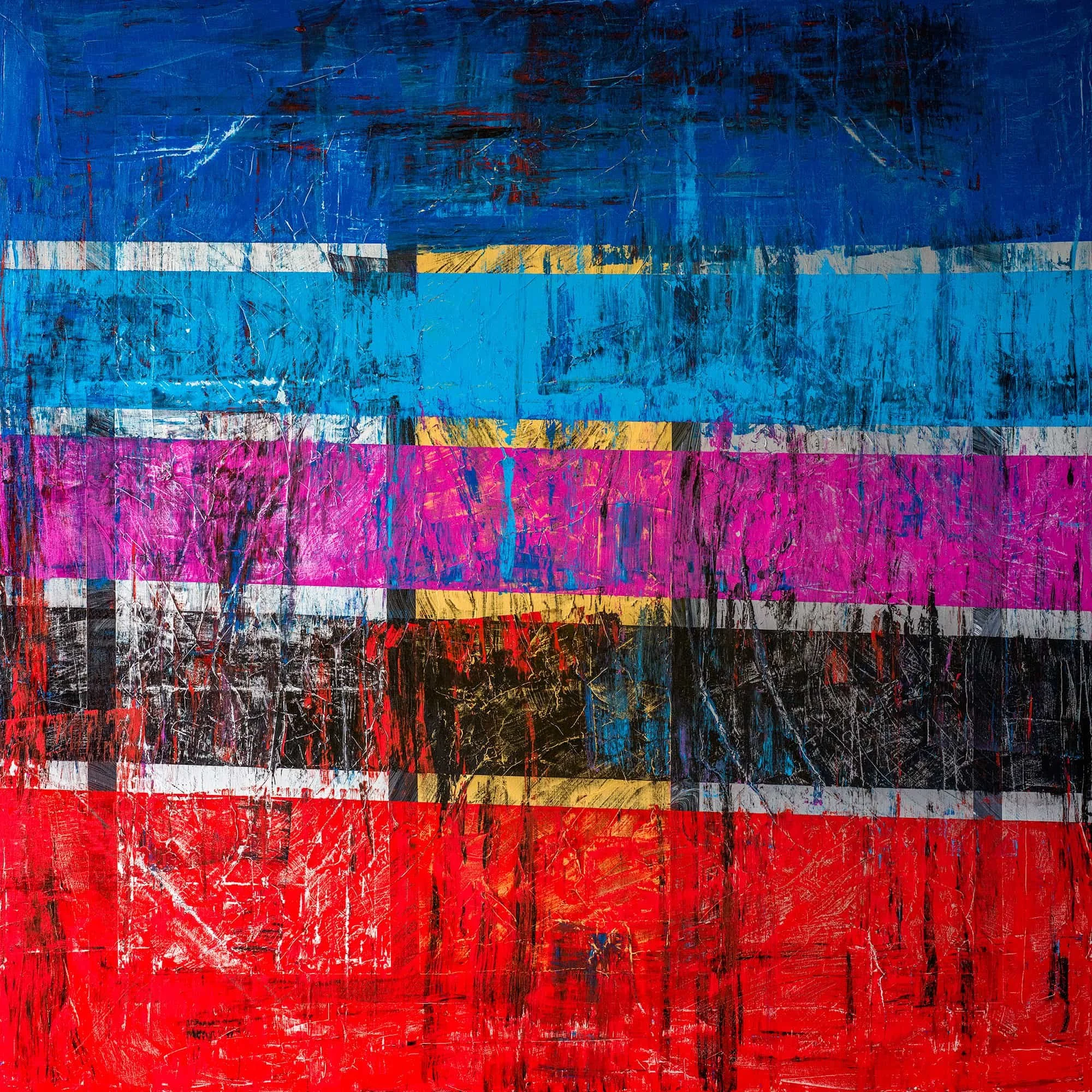 Abstract Acrylic Painting | 6×6 ft Color Field Work by Ritu Raj