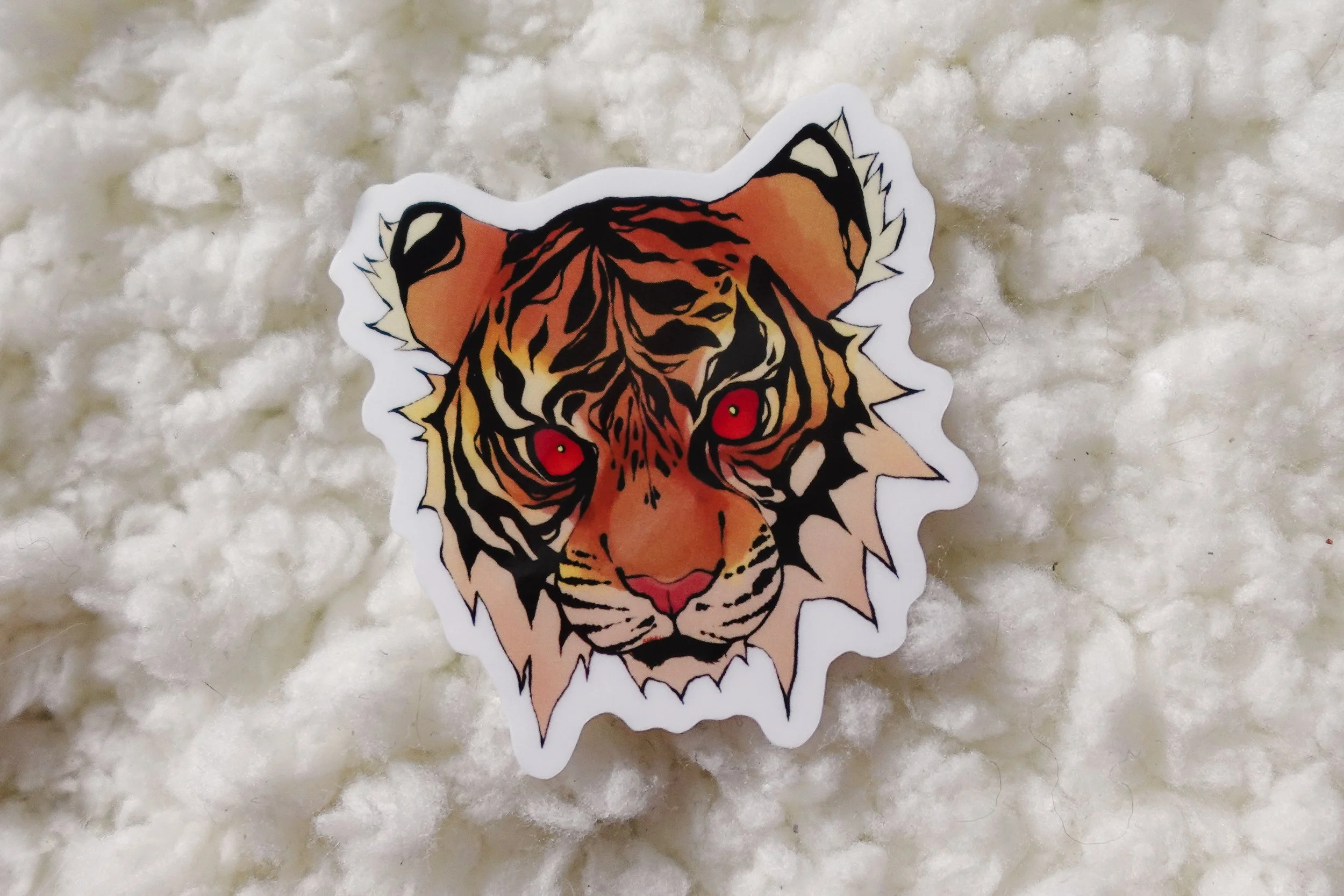 Angry Tiger Head Sticker