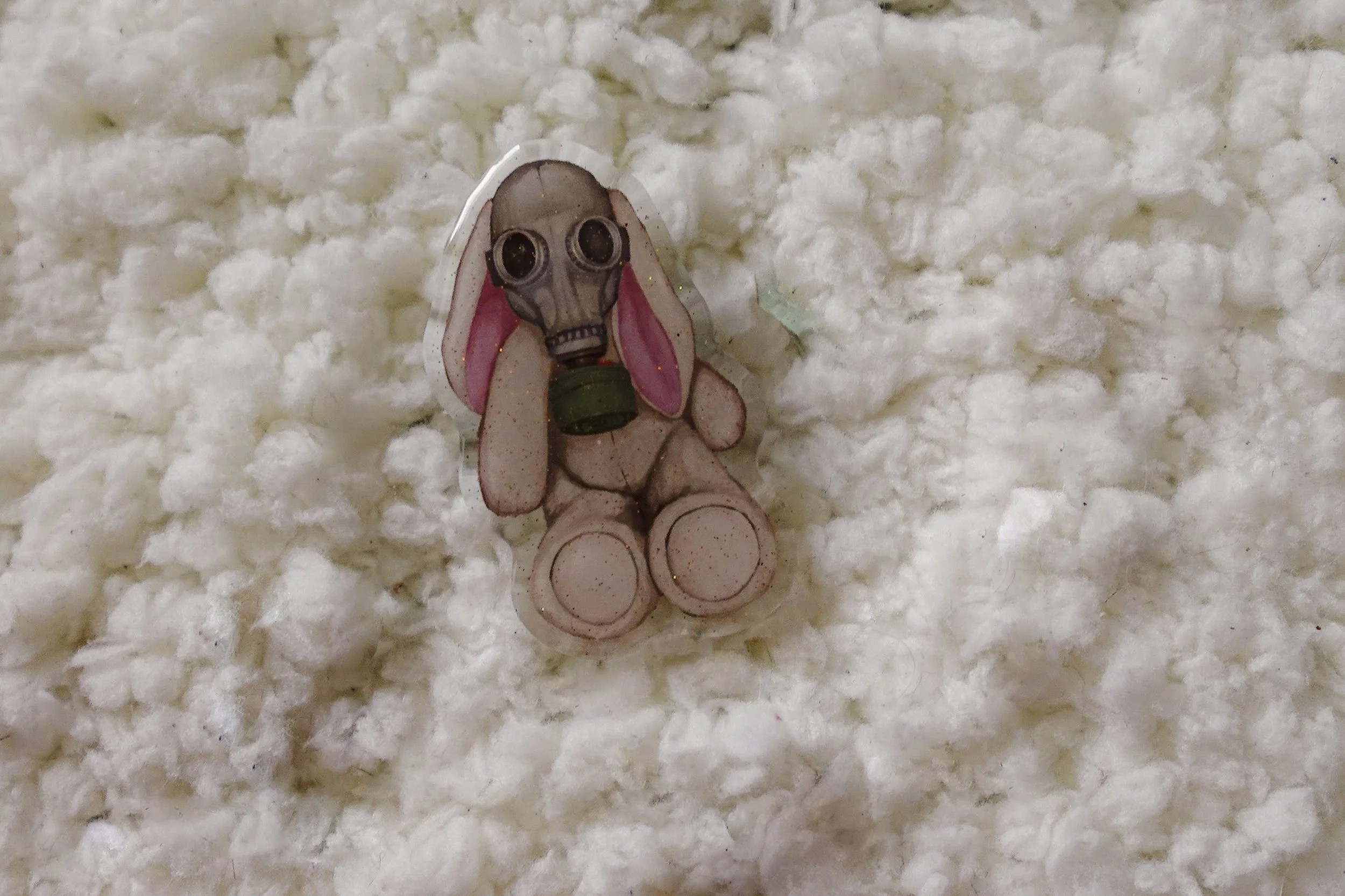 Gas Mask Bunny Pin