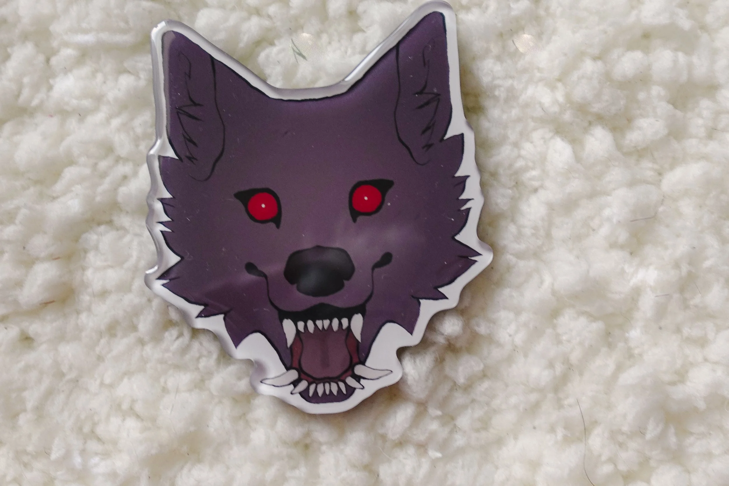 Angry Wolf Head Fridge Magnet