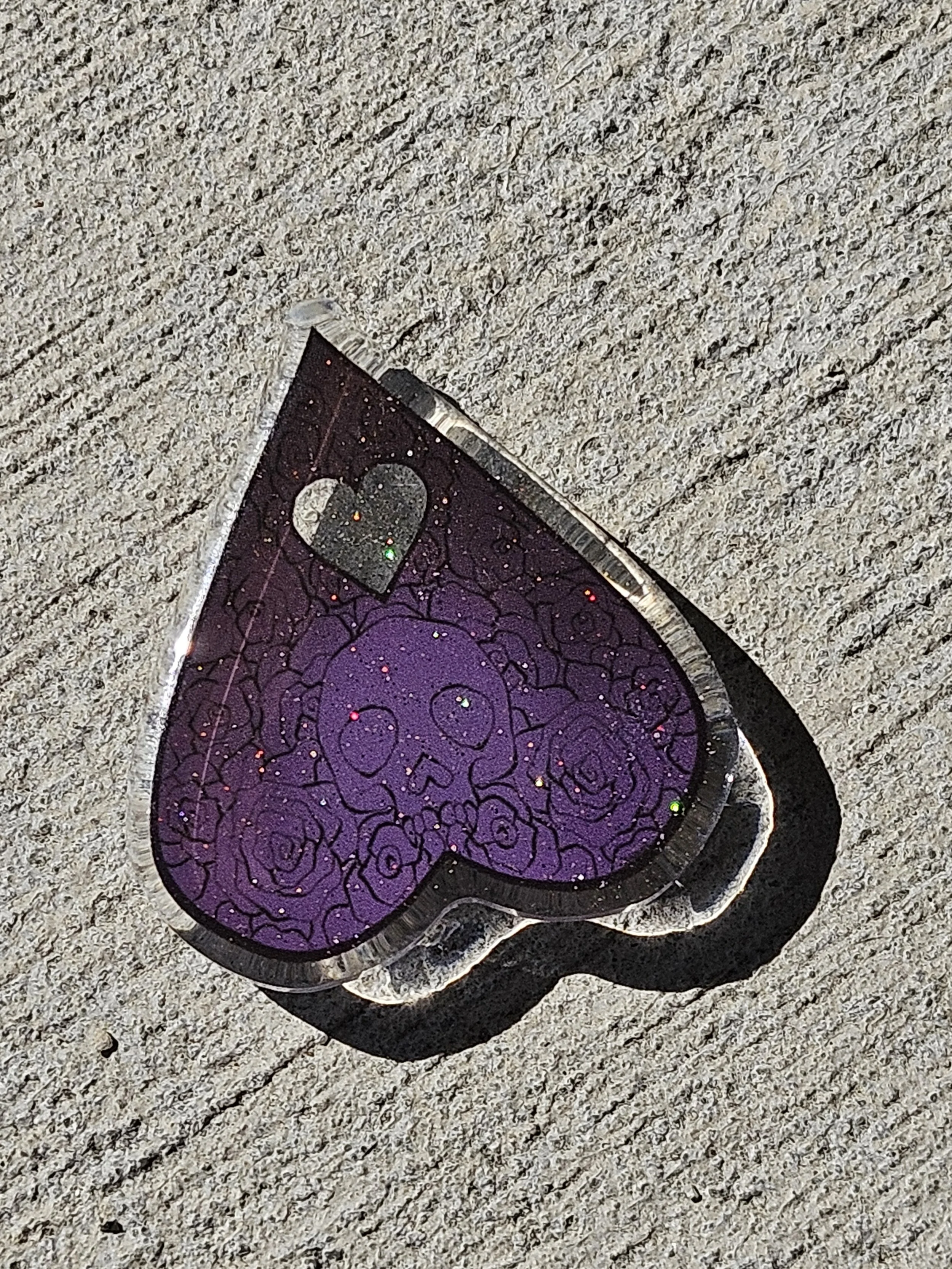 Skull Planchette Glitter Magnetic Pin