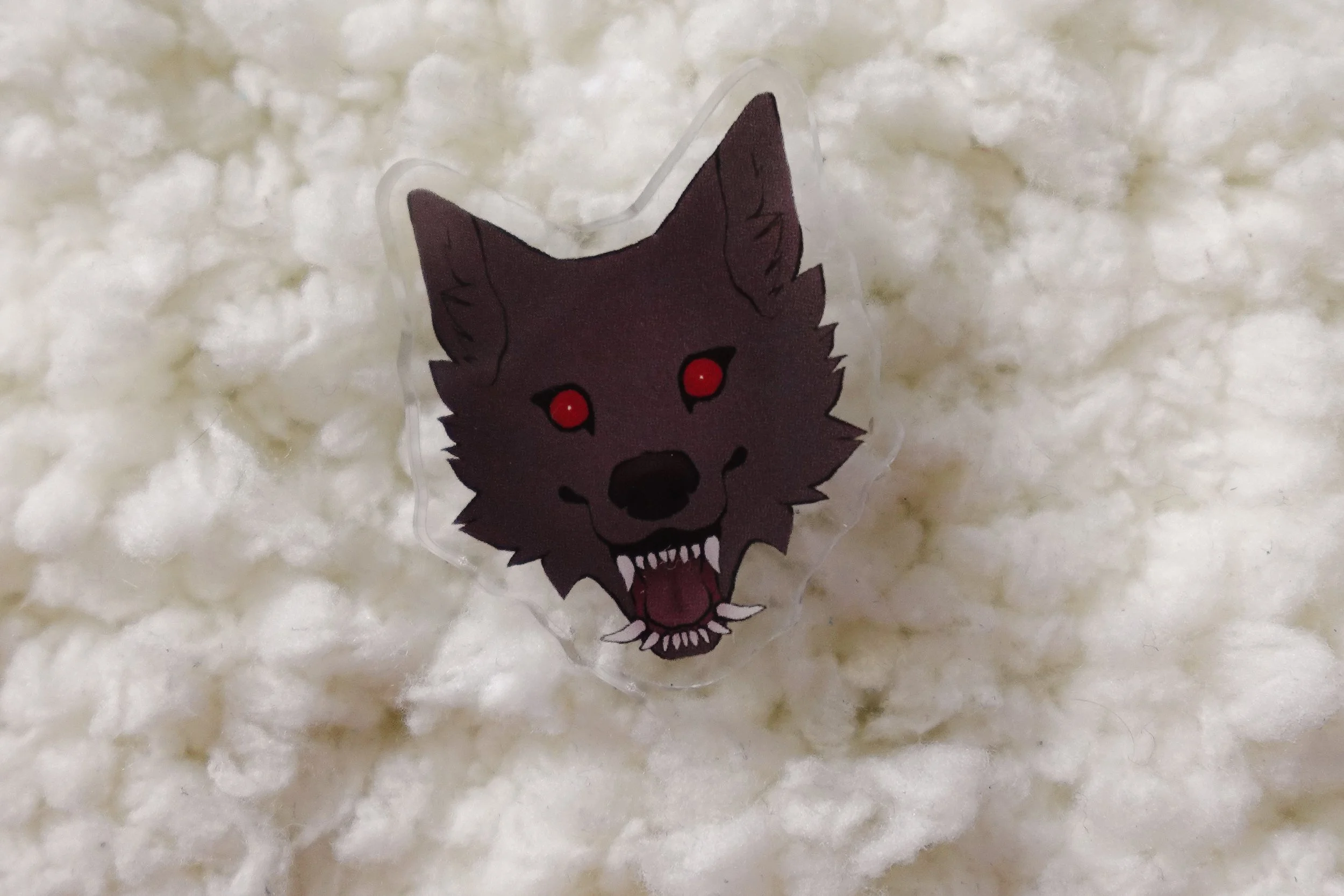 Wolf Head Acrylic Pin