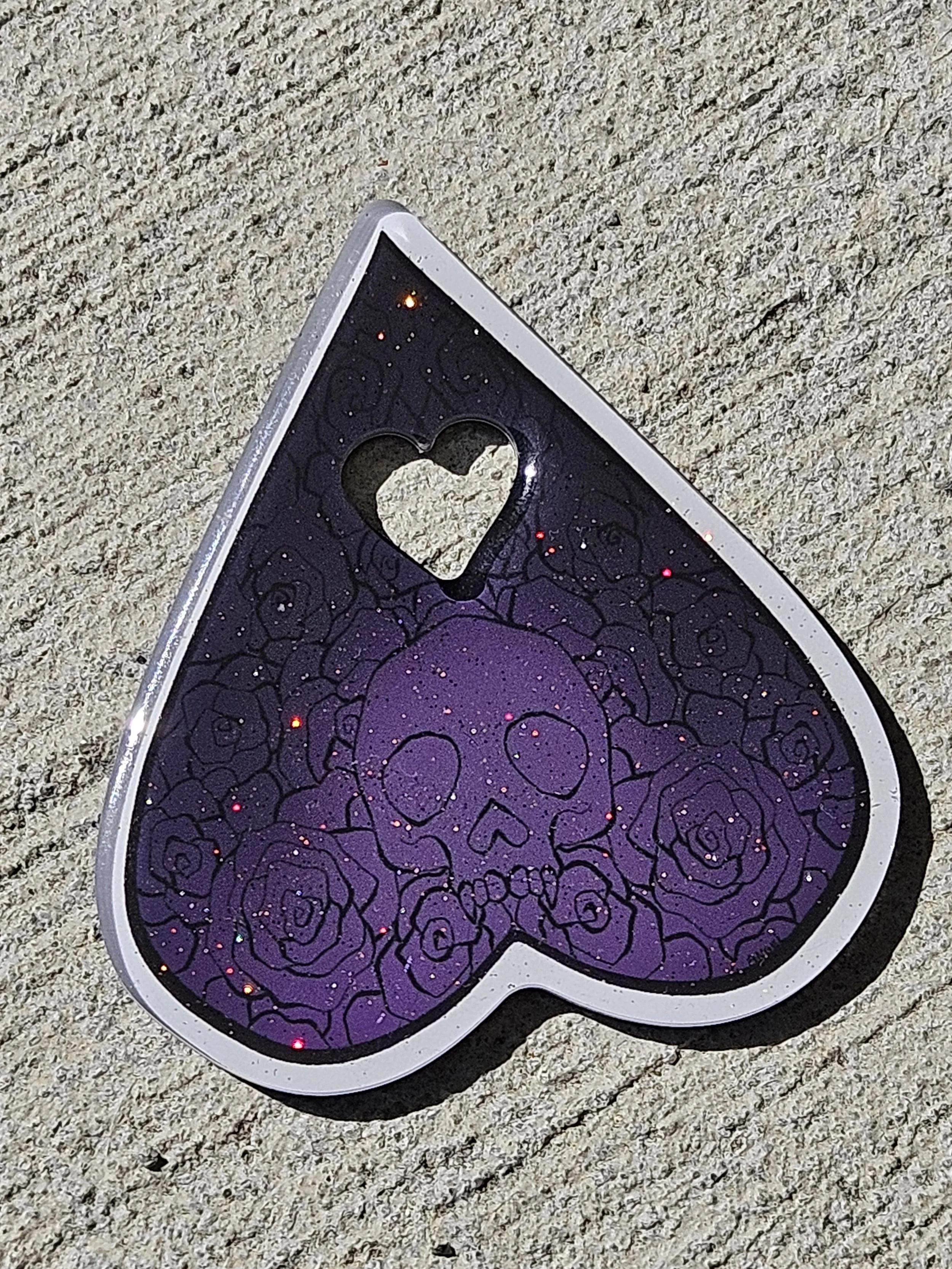 Skull Planchette Glitter Fridge Magnet