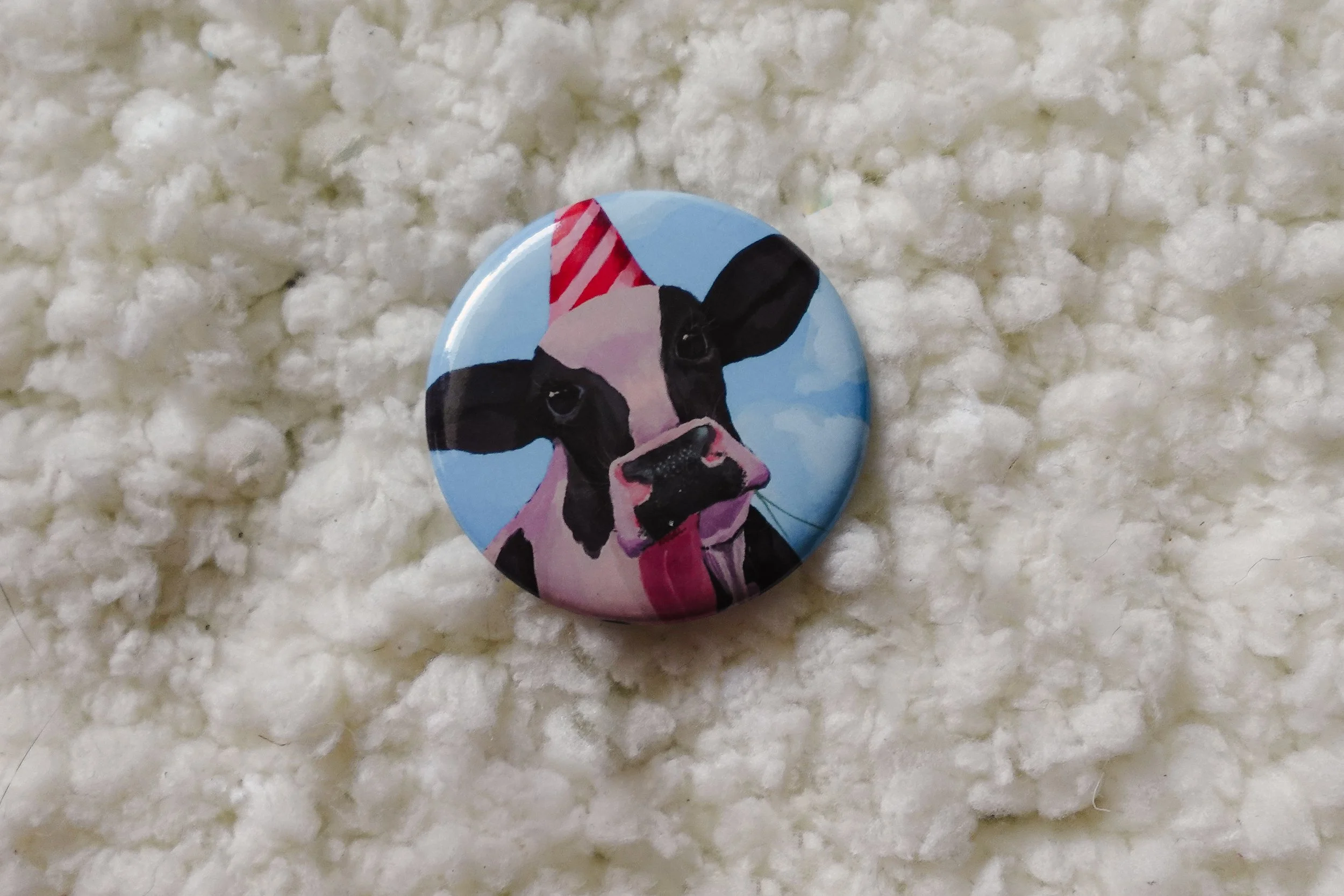 Party Cow Pin-back Button