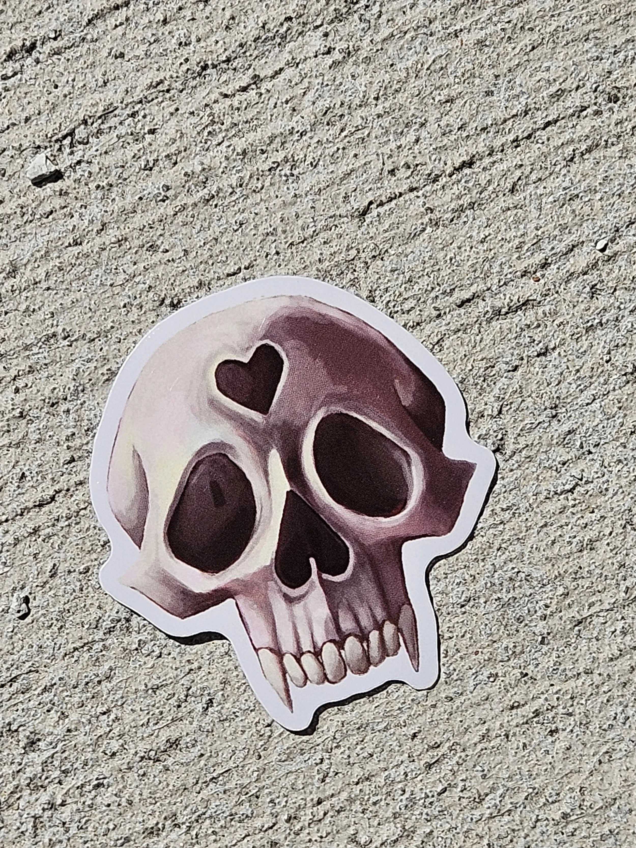 Hopeless Romantic Skull Clear Sticker