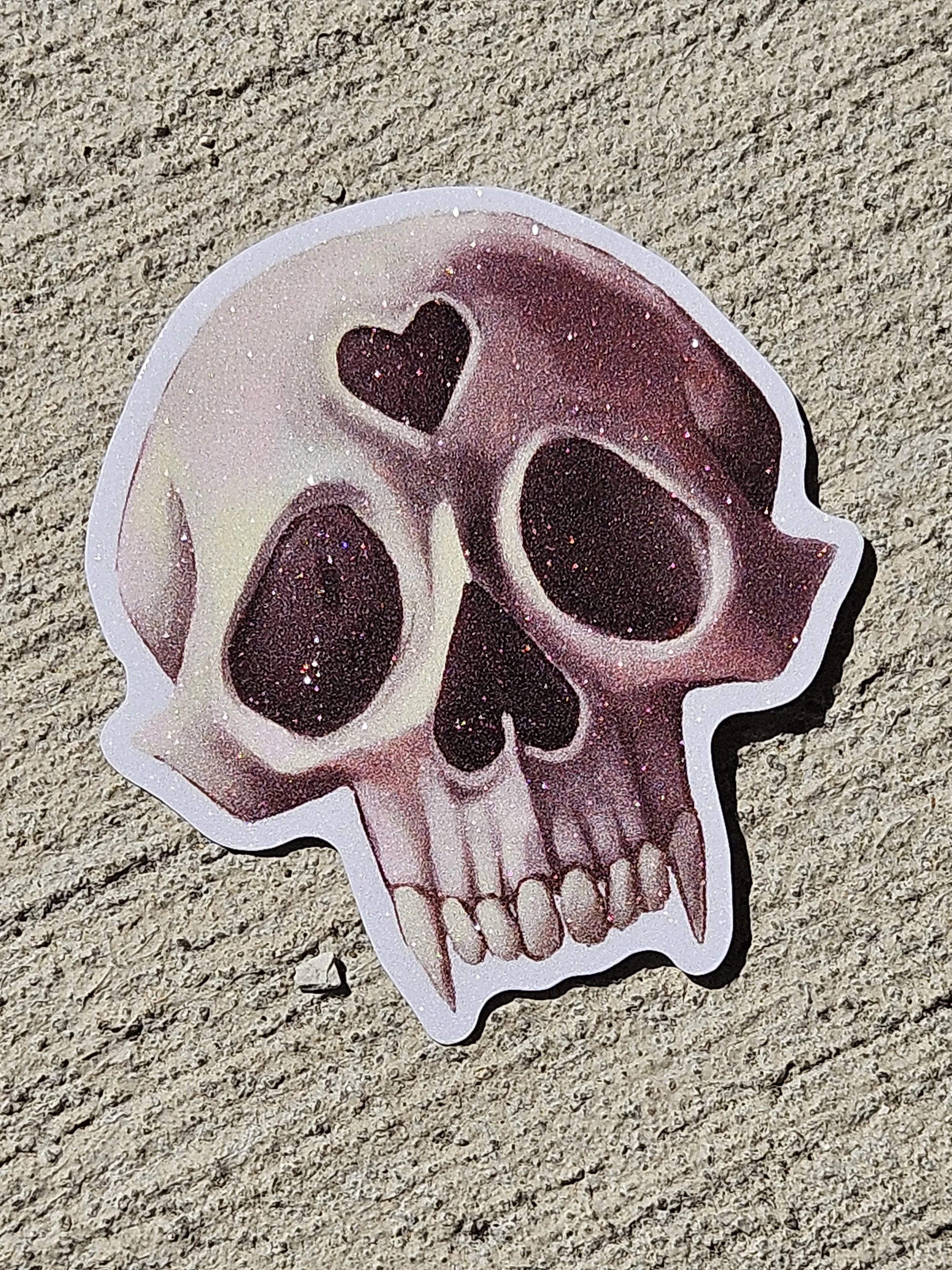 Hopeless Romantic Skull Frosted Sticker