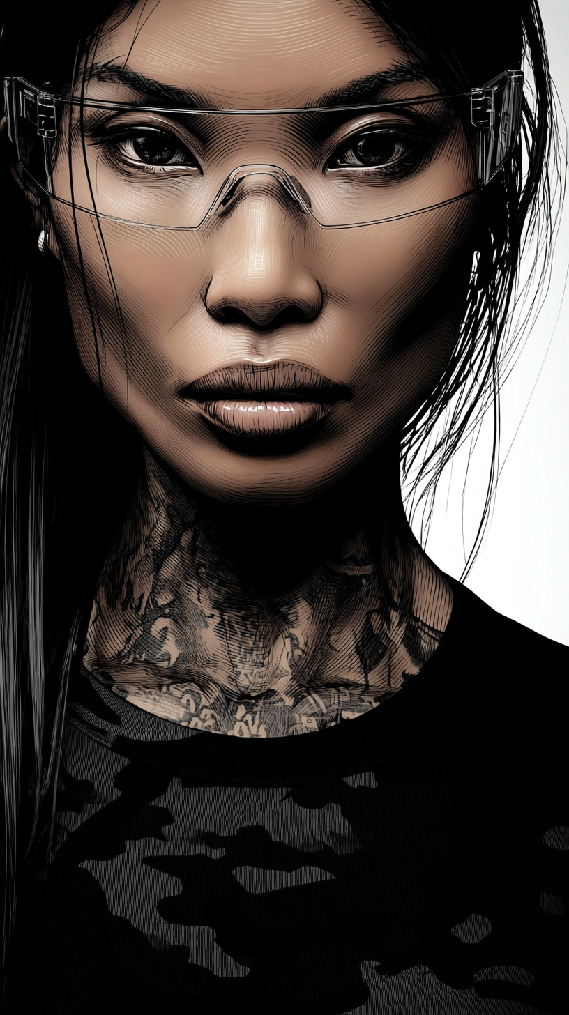 Comic-style portrait of INK, a building automation specialist, wearing yellow protective gear and clear goggles, shown with a focused, engineering-driven expression.