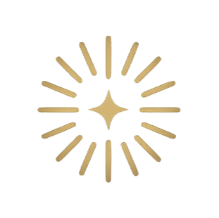 Integration golden, shining star symbol