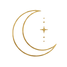 Golden moon and star symbol for healing + integration work. When you combine moving energy with coaching support you open the opportunity for deep integration and change. You'll reveal who you have always been.