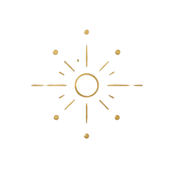 Gold, shining star symbol for intuitive energy healing sessions.