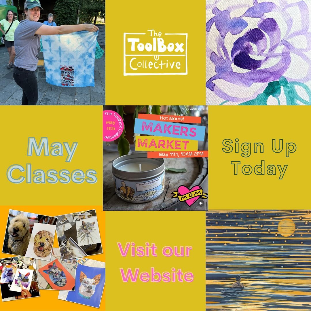 MAY! From May Day to Memorial Day we have some really great offerings for you! We are hosting our first Gallery Show! We have a Hot Moms Makers Market on Mother's Day and of course many awesome classes to choose from!
Shibori & Indigo with Heat