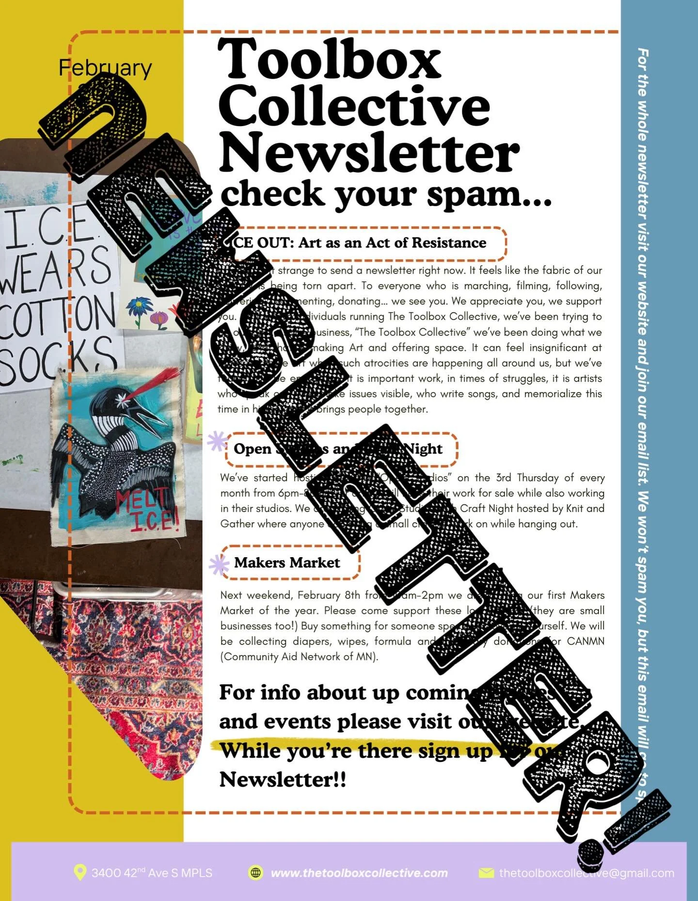 Hey! 👋 sign up for our newsletter. We send it once a month, or every 3, it likely goes to your spam folder. But it always has some gems! Maybe next month ICE will GFThemselves and we can add dad jokes back to that section. 
We look forward to connec