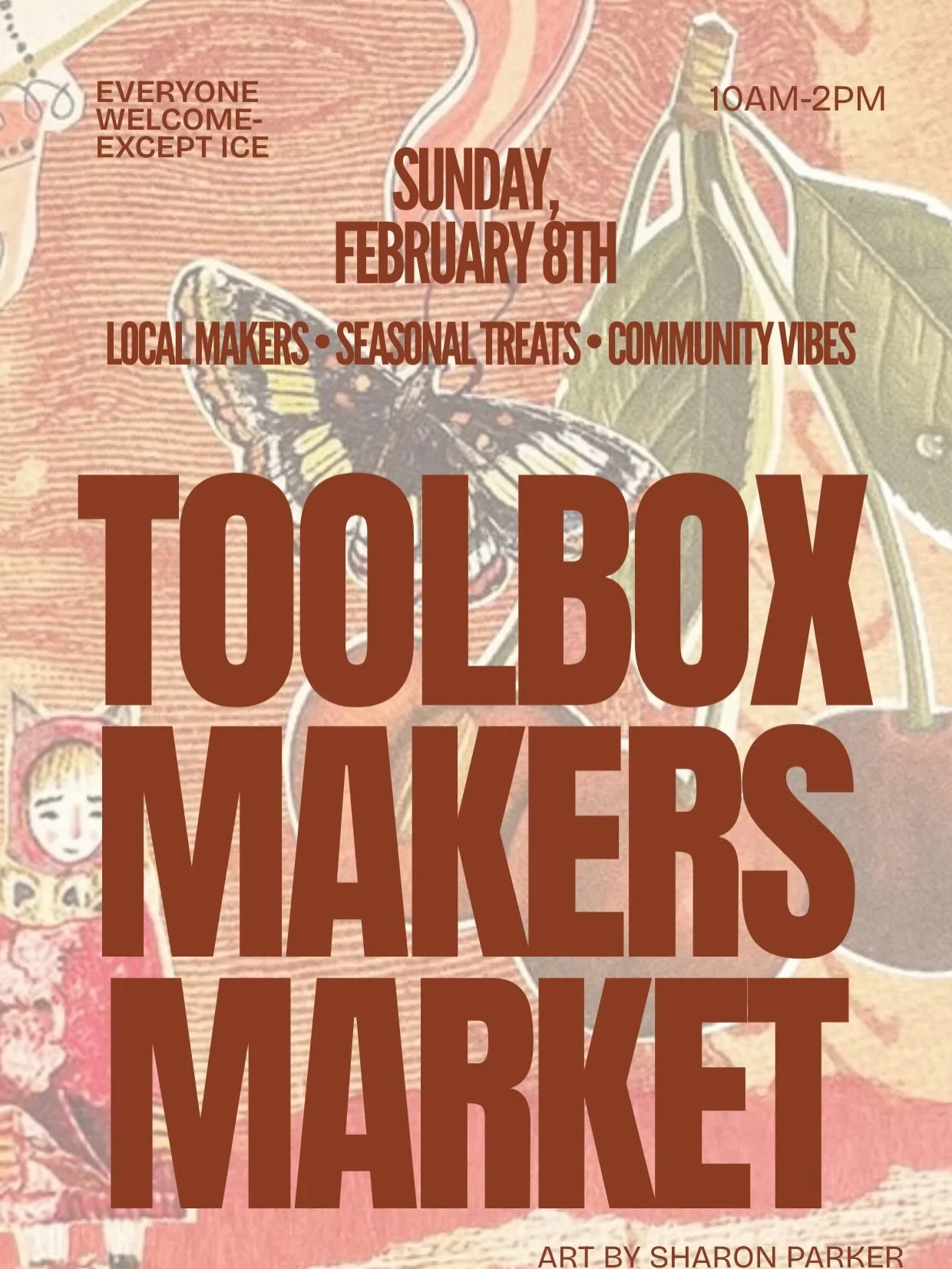 Our first Makers Market of the year is on Sunday. February 8th from 10am-2pm. There will be baked goods, jewelry, self care products, zines, paintings/prints, leather work, fiber arts and more. Please come support our local artists and small business