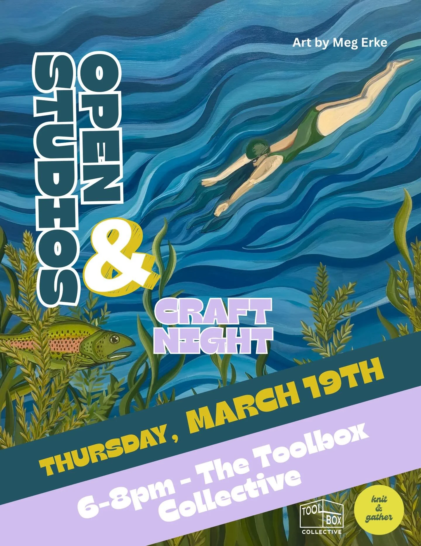 Sorry for the late notice but it&rsquo;s the Third Thursday of the month again!! Watercolor Happy Hour from 430-6 and Open Studios/Craft Night from 6-8. Come check out what the boxers have been up to and work on some projects in community! 
Mutual Ai