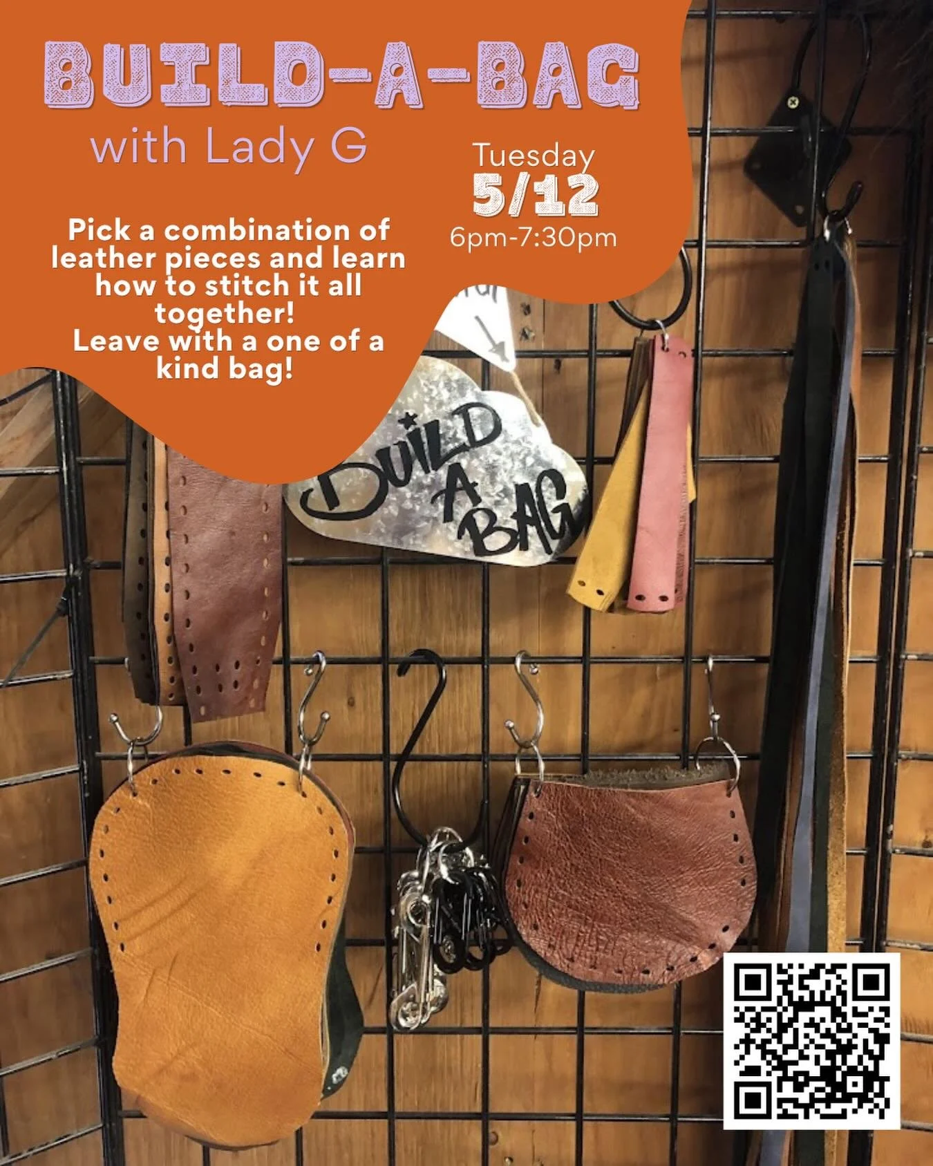 Pick your pieces and learn how to stitch a bag. What a great gift for mom! Sign up today. Visit our website for the link 🔗.
Tuesday, May 12th, 6:00-7:30