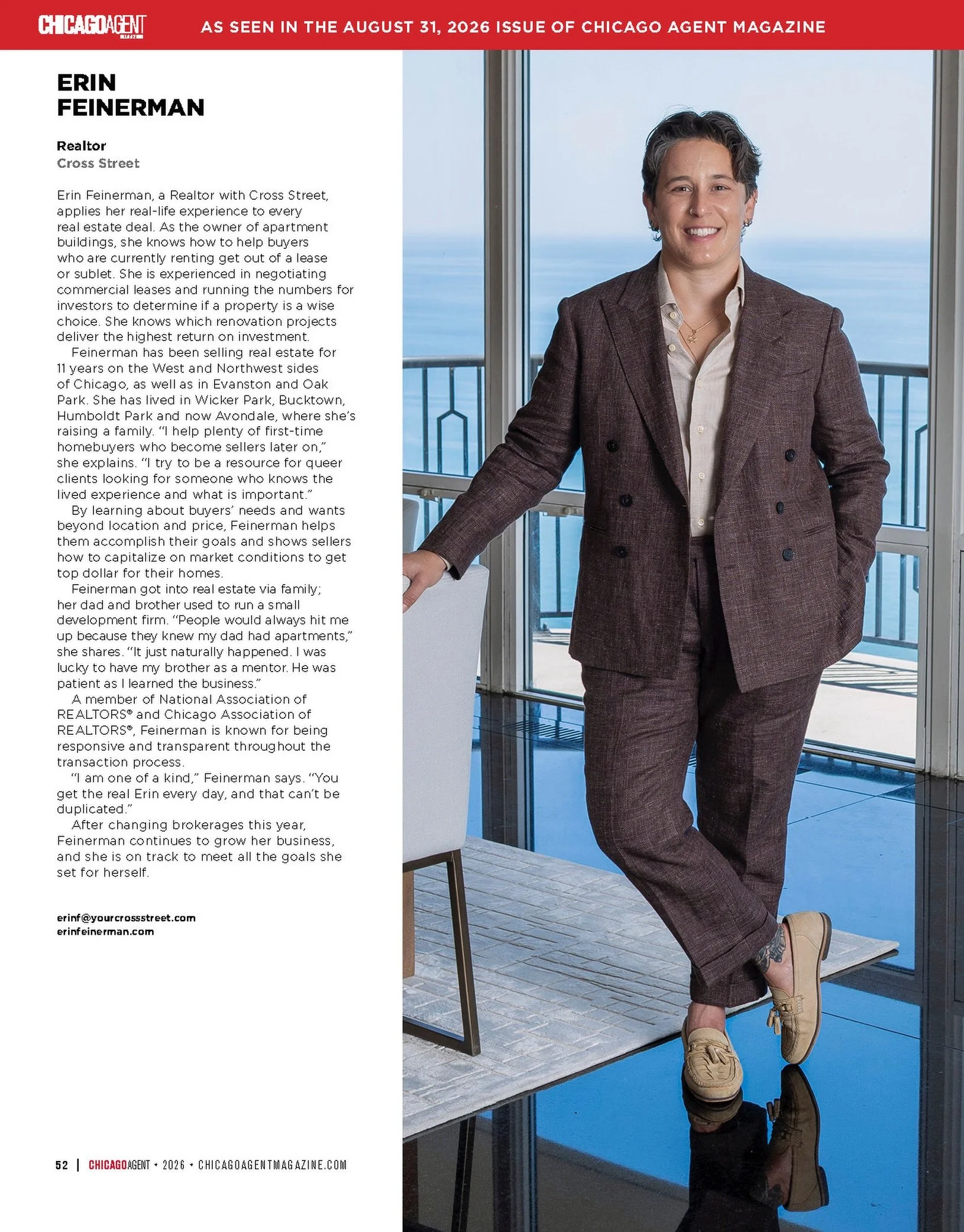 Hey guys - look at me! 😂 Little late to the posting game. 🙃

Honored to be featured in Chicago Agent Who&rsquo;s Who for 2026. I love any excuse to put on a suit and get my photo taken. Thank you, as always, to my wonderful clients - without you, I