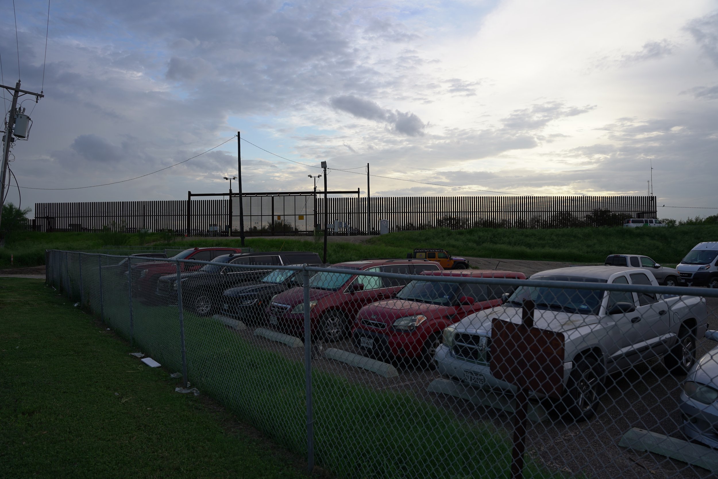McAllen-Hidalgo International Bridge (US Side) (note: there is another non-visible border wall on each side of the end of the tall border wall)