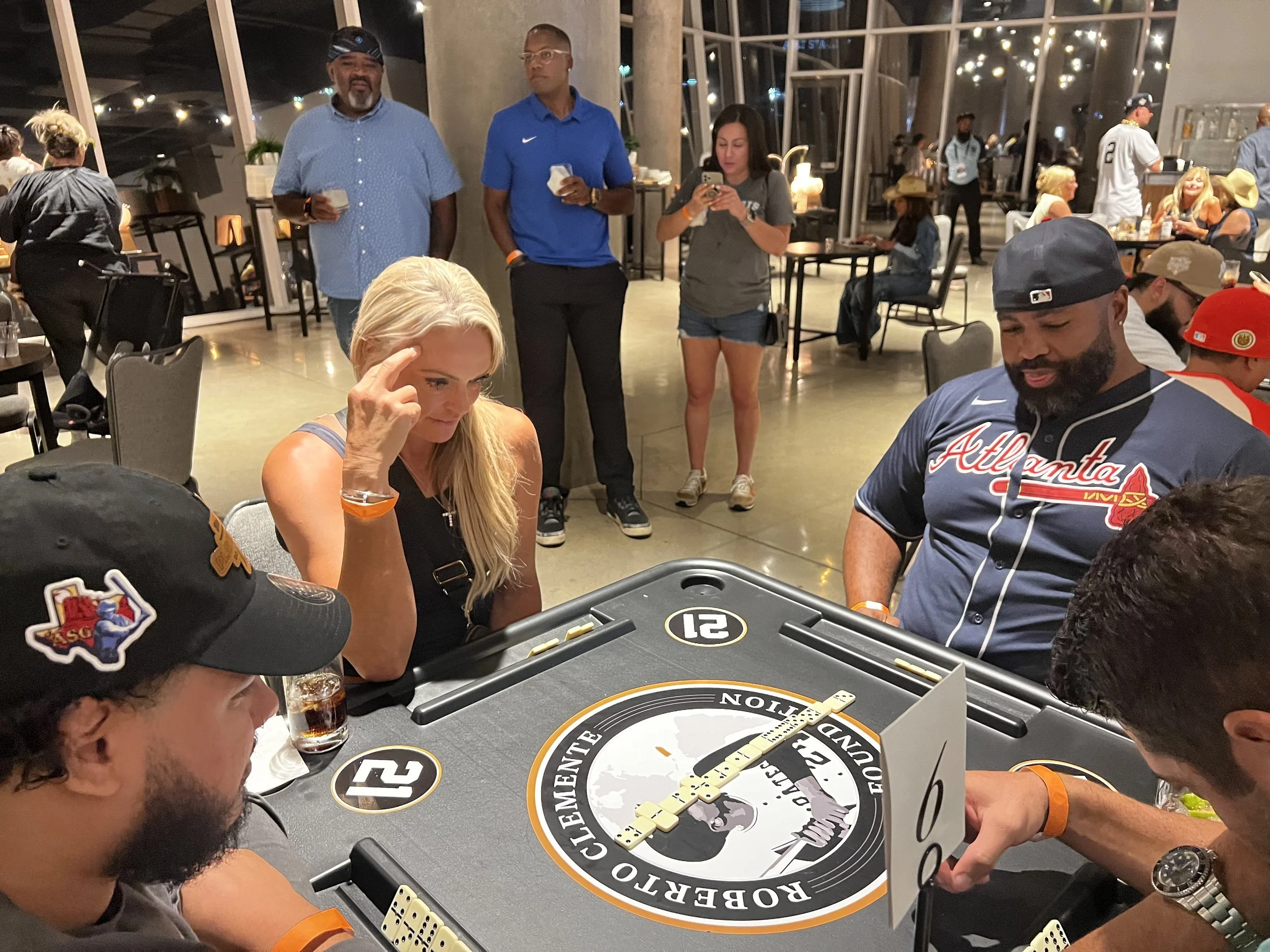 Stakes are high at the Clemente Foundation Domino Tournament at MLB All-Star in DFW, TX.