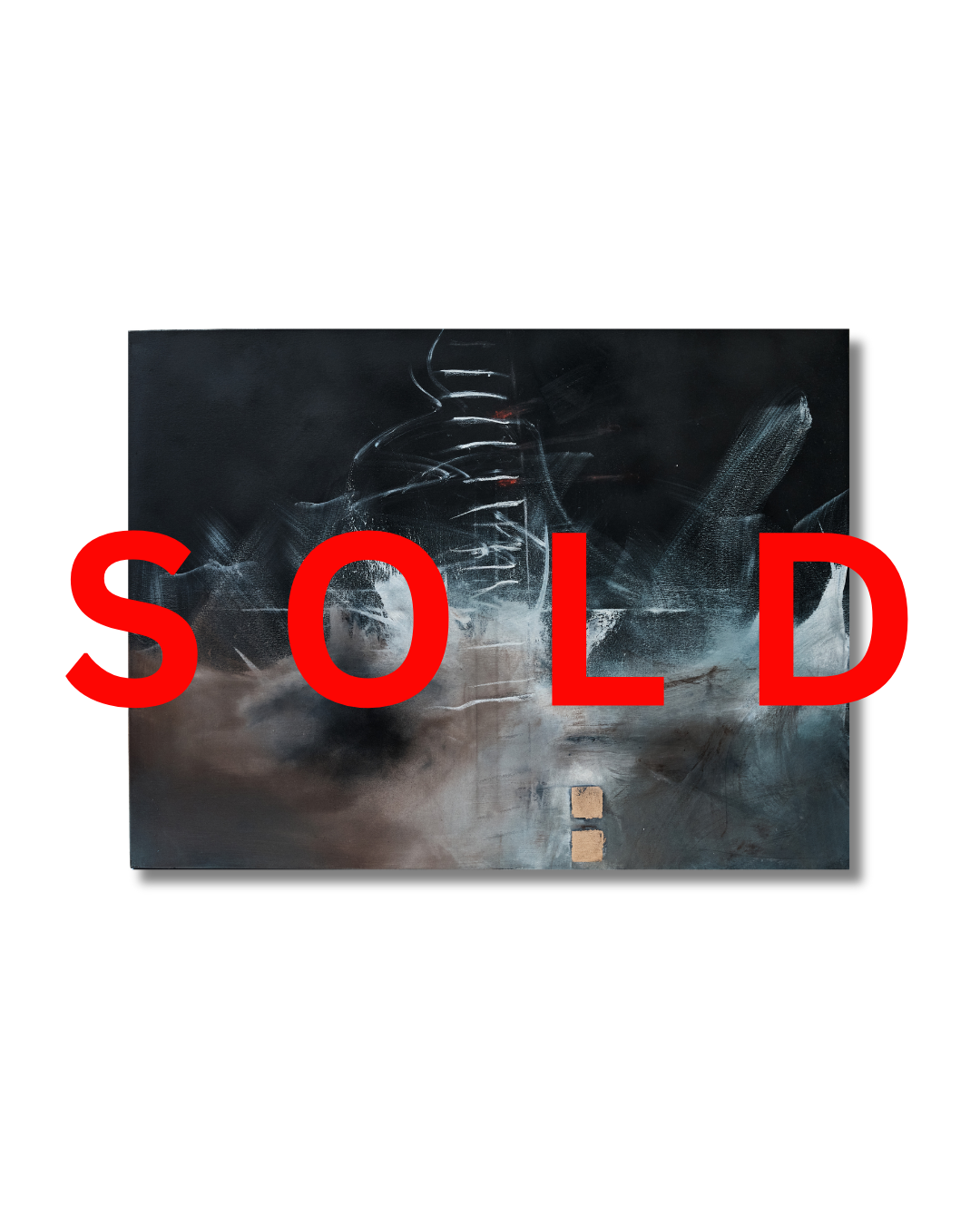 19. 19 THE LADDER 2 2025 OIL,GOLD LEAF,PASTEL,CHARCOAL ON CANVAS 91cm x 122cm.png