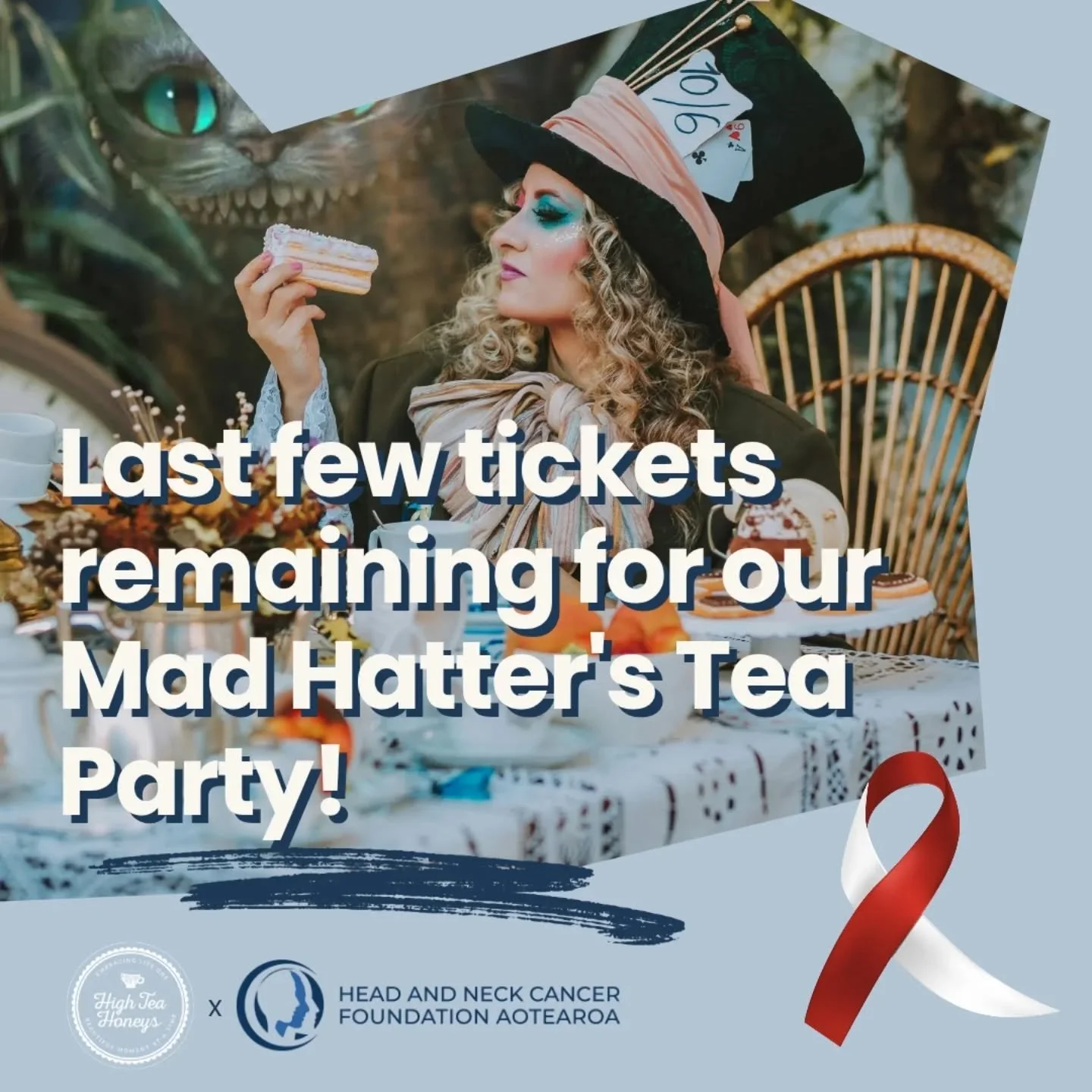 There's just a handful of tickets left for our fundraising High Tea @zephyr_cafe_wellington on Sunday 27 July! 

Join us for a whimsical and meaningful afternoon filled with delicious food and drink, a charity auction and raffle, and crazy hat contes