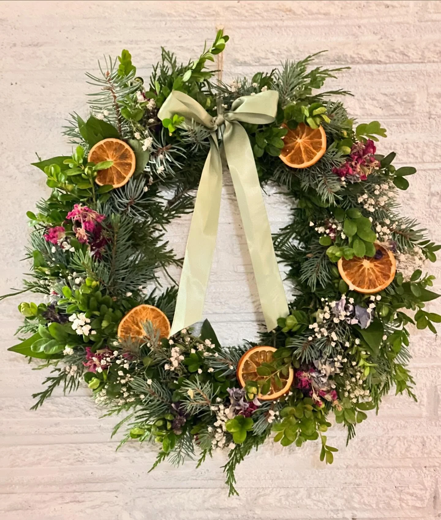 Lush evergreen wreaths available from foraged materials here in our gardens &amp; dried flowers ✨ $25 each! Message or comment to claim! Pick up in Milwaukie or local delivery for $5 (within 4 miles of Milwaukie OR). Second wreath has blue tones that