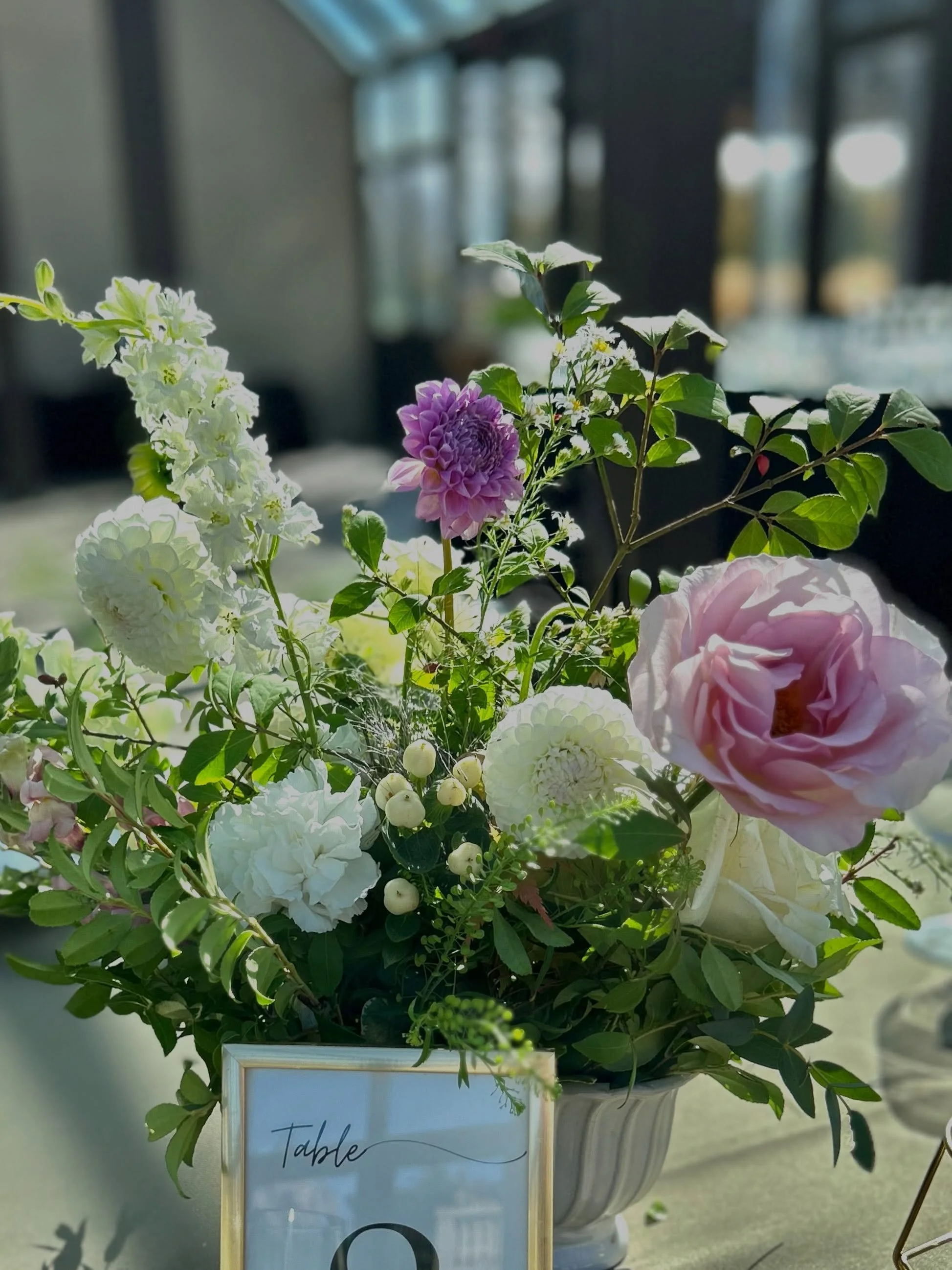 Mini meadow centerpieces for Alaina&rsquo;s gorgeous wedding at @chateaudelis last month. 📸 @magicmeadowfloral
