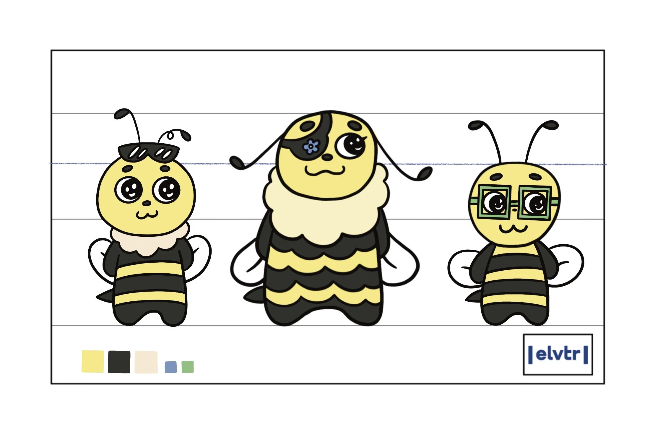 Happy Bee Character Designs