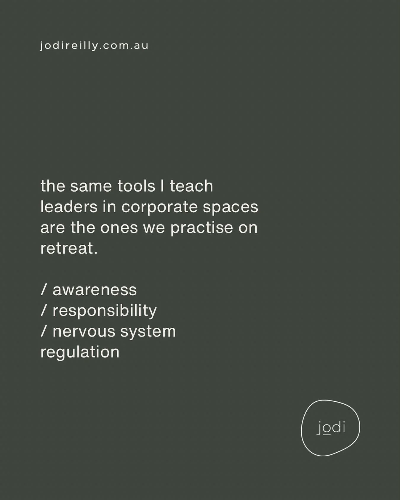the same tools I teach leaders in corporate spaces are the ones we practise on retreat.

/ awareness
/ responsibility
/nervous system regulation

whether you&rsquo;re leading a team or finding your way back to yourself, the truth is the same.

you ca