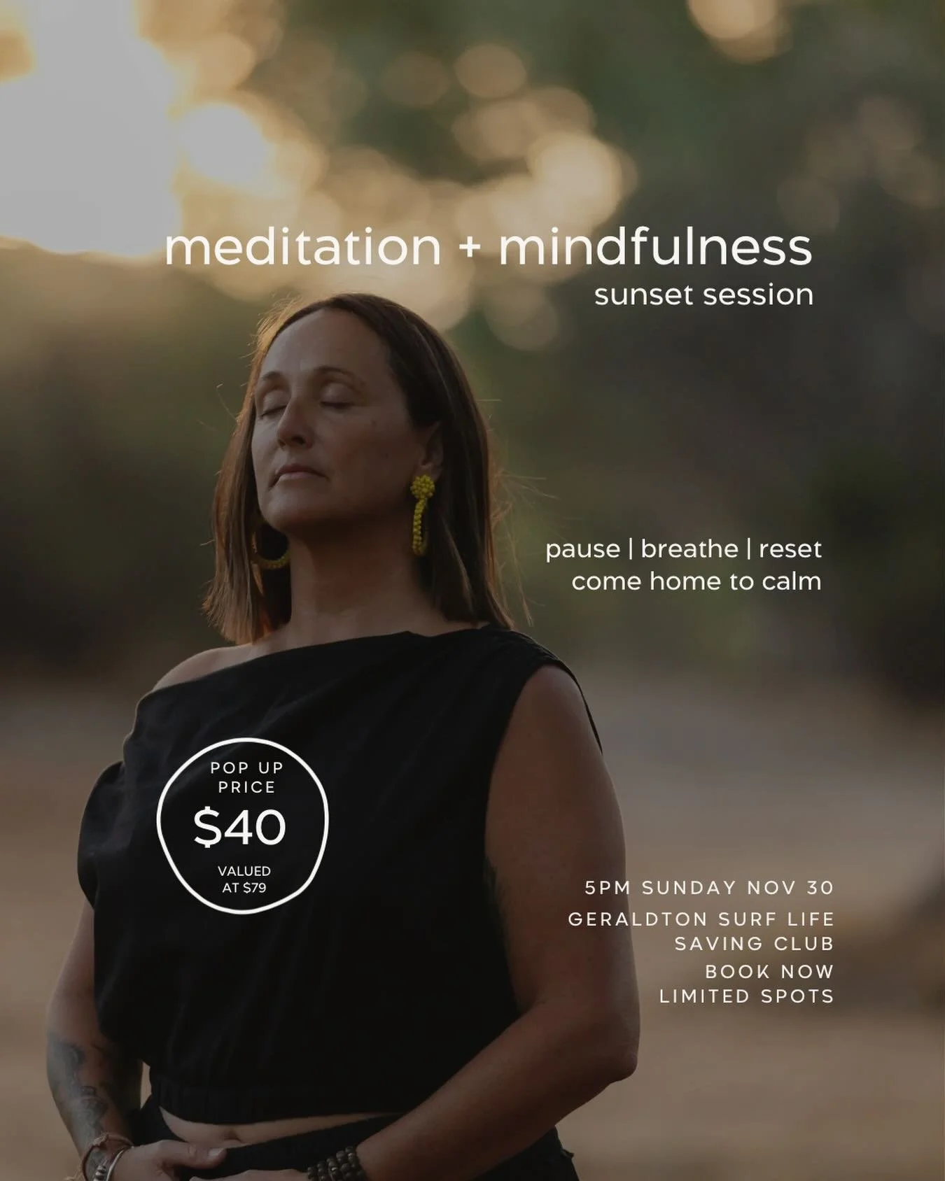 It&rsquo;s been a big year, and many of us are feeling it.

If you&rsquo;ve been tired, wired, or just mentally overloaded, this gentle pop up sunset meditation and mindfulness session offers a chance to slow down and clear your head before the year 