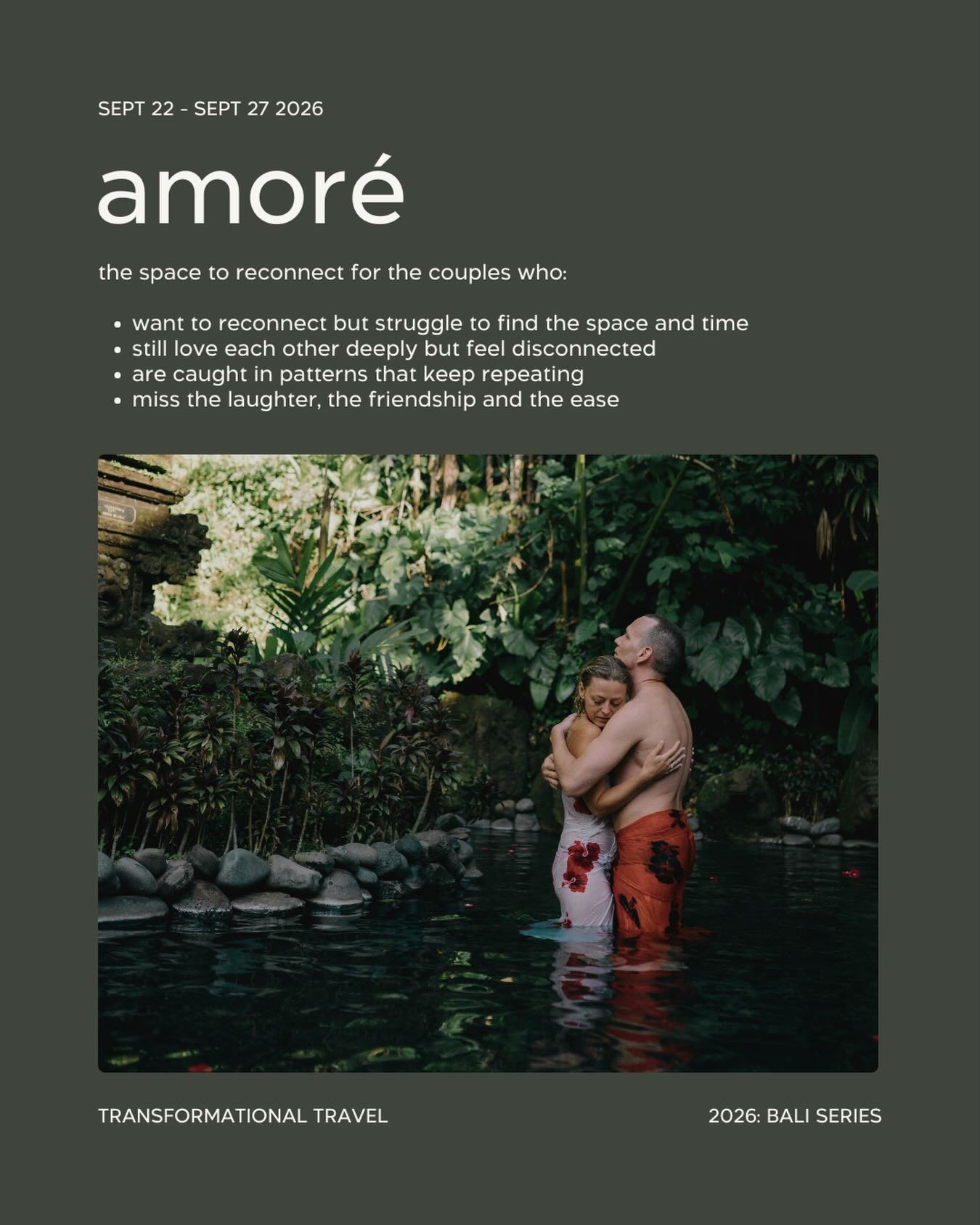 amor&eacute;

because sometimes love needs room to breathe

link in bio or https://www.jodireilly.com.au/transformational-travel/amore