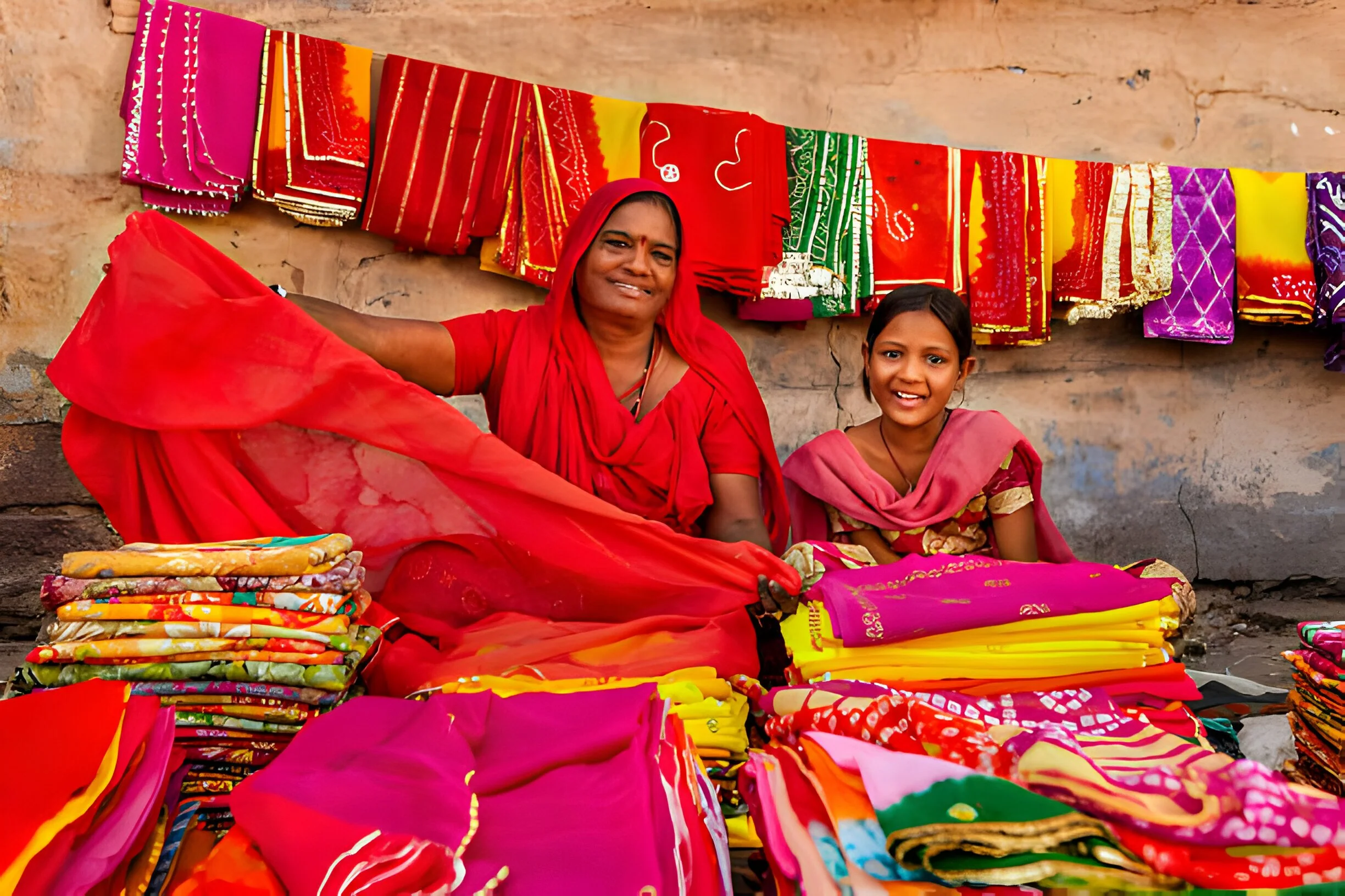 Local Sellers selling colorful saris.jpg
