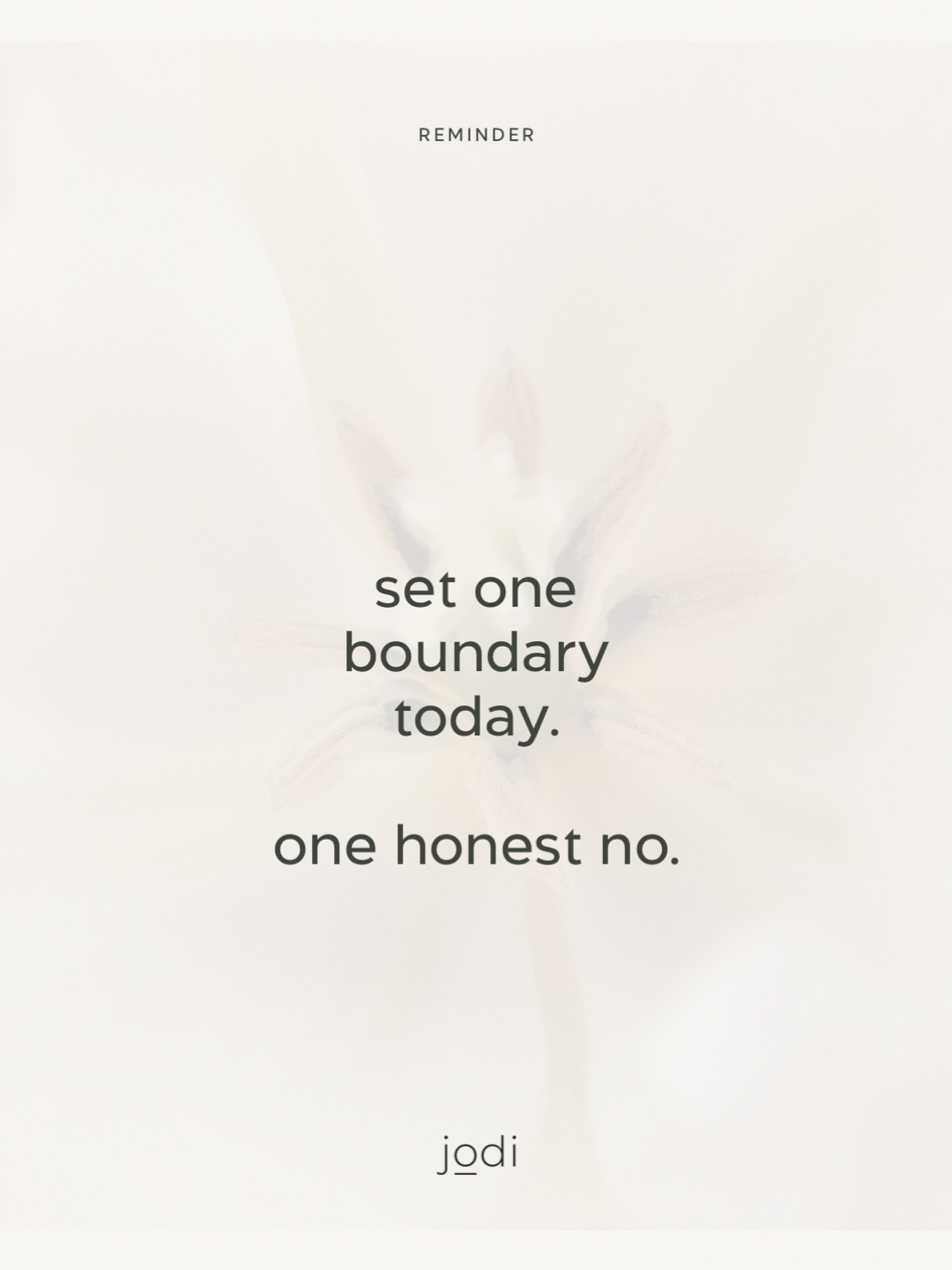 sometimes we think boundaries need to be big.

they don&rsquo;t.

sometimes a boundary is simply saying no when you mean no.

not agreeing to something out of guilt.

not automatically taking on someone else&rsquo;s responsibility.

not putting yours
