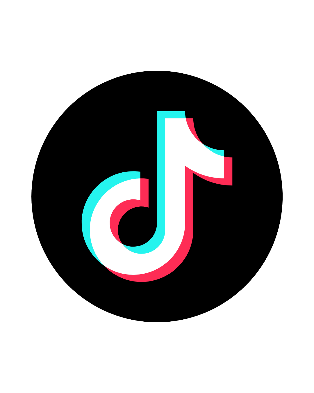 TikTok logo on a black background.