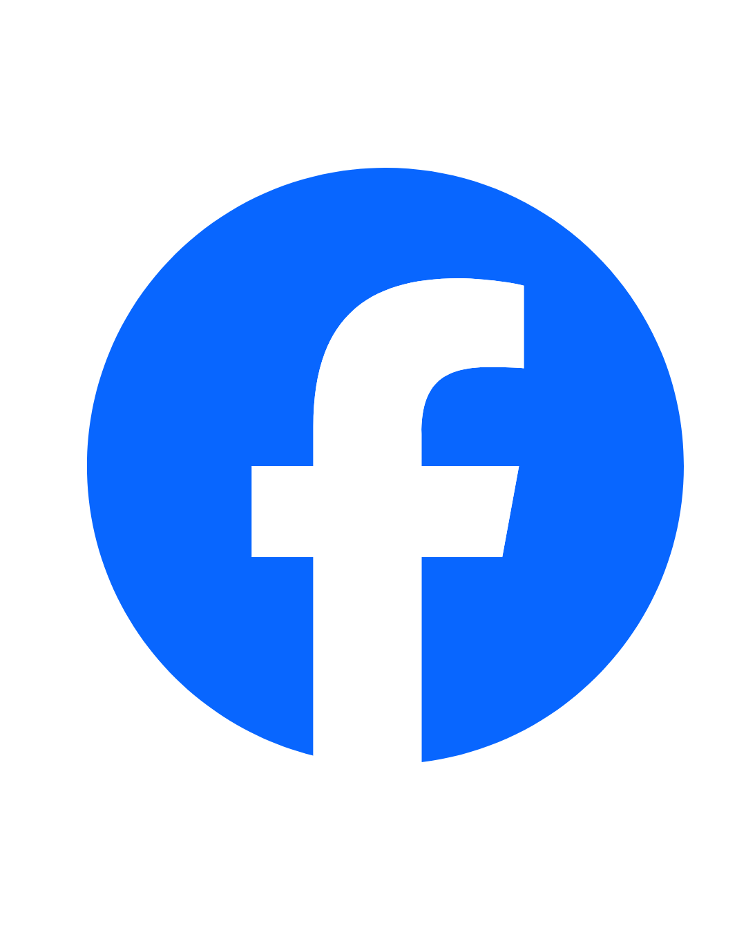 Facebook logo with a blue circle and a white lowercase 'f' in the center