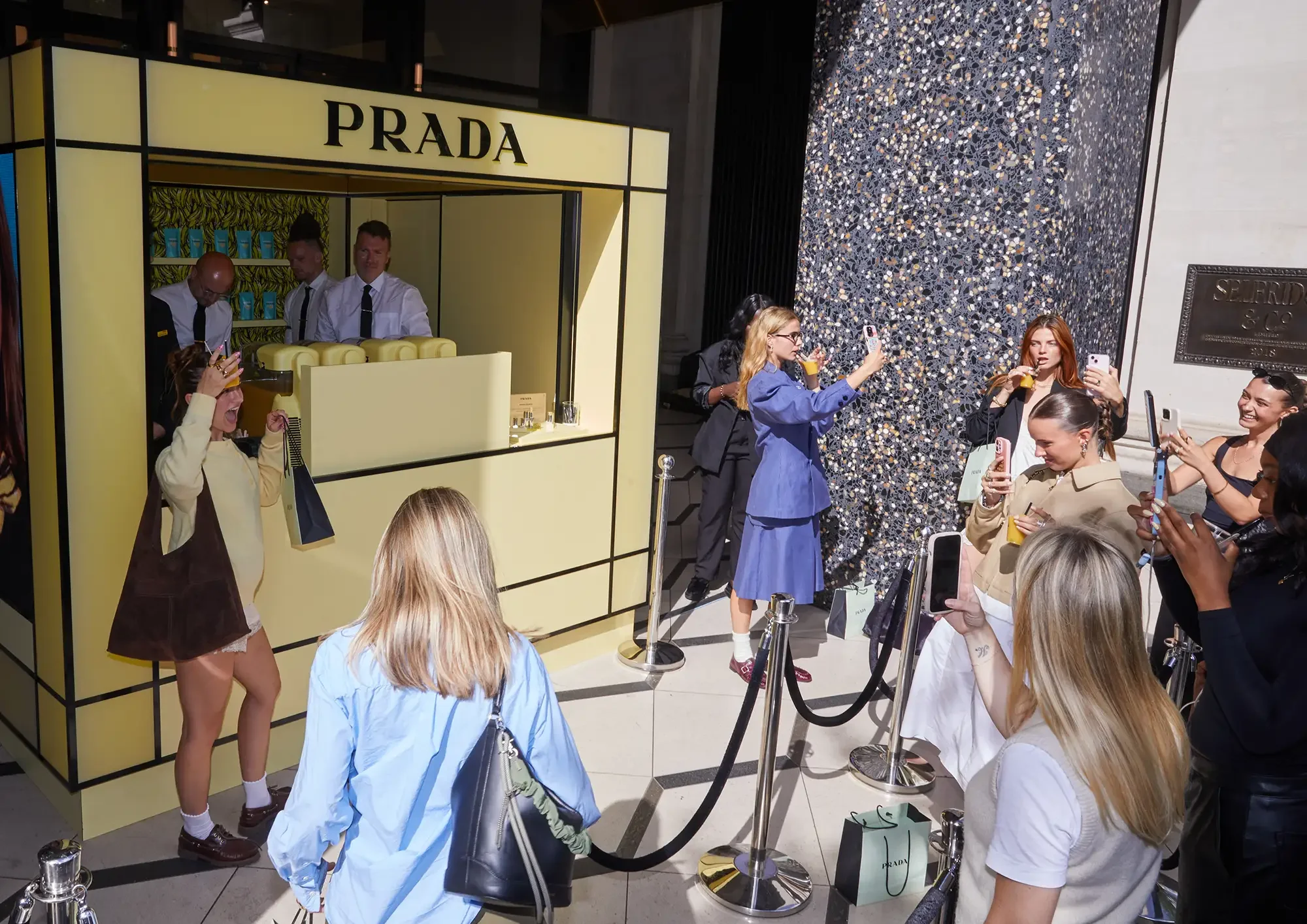 Prada Beauty, Banana Balm Pop-Up, Selfridges, London - influencers