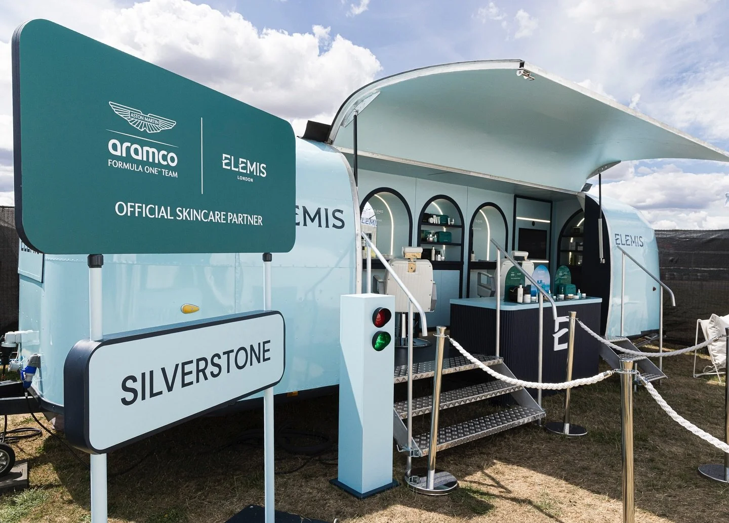 Latest work from Backlash for iconic British skincare brand ELEMIS - To celebrate their partnership as the Official Skincare Partner to the Aston Martin Aramco Formula One Team, Backlash created a luxurious trackside skincare spa pop up. The experien