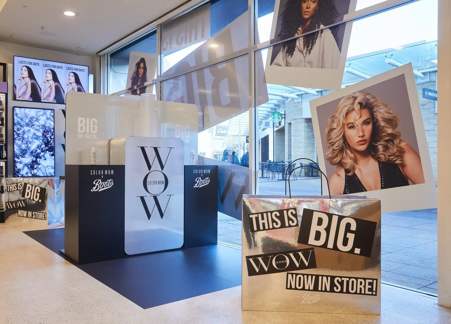 Backlash x Boots x Color Wow
Color Wow, a brand that&rsquo;s BIG on shine and BIG on volume launched IRL in Boots stores and we were there to announce this arrival BIG time. From oversized products and window graphics to giant shopping bags and newsp